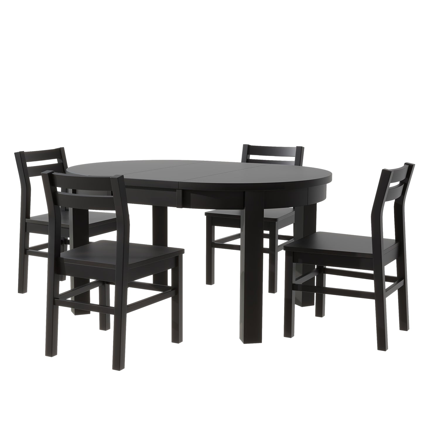 Melysen Farmhouse 5-Piece Extendable Round Dining Table Set with Storage Drawers and 4 Dining Chairs,16" Removable Leaf