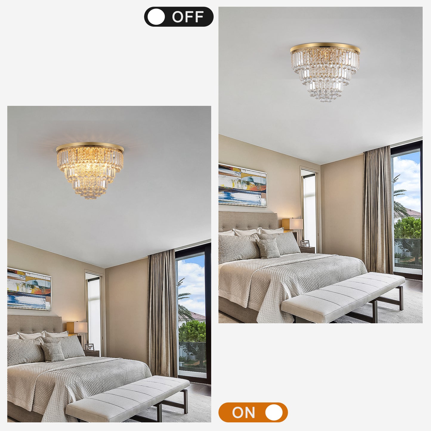 Gold luxury bedroom crystal chandelier,E12(No Bulbs)