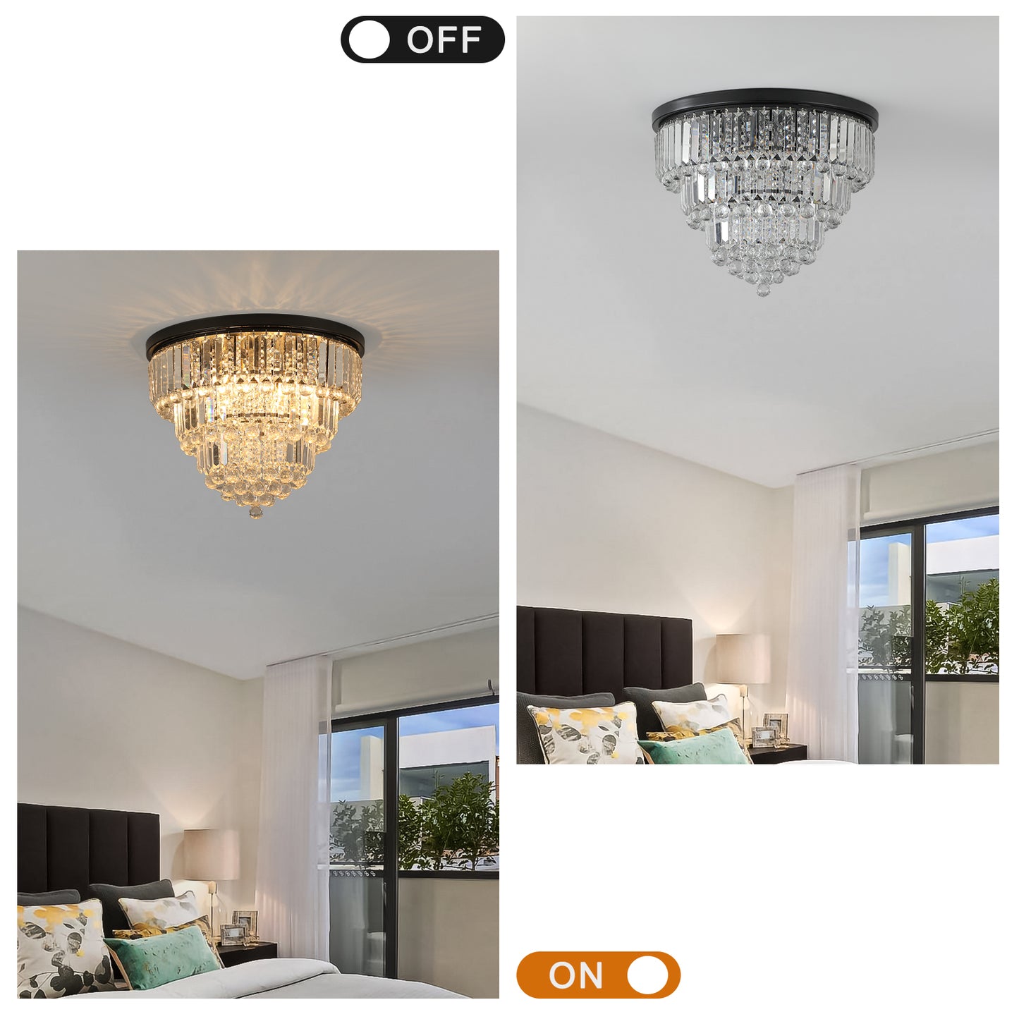 Black luxury bedroom crystal chandelier,E12(No Bulbs)