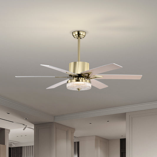 Melysen 52" Modern Ceiling Fans with Remote,Wood Ceiling Fan with Lights,LED Ceiling Fan Light with 5 Blade,3 Speed AC Motor Indoor Ceiling Fan for Patio,Living Room,Bedroom