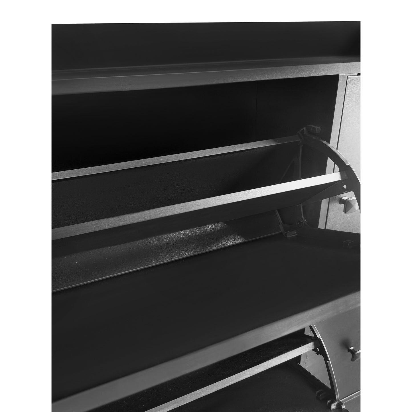 Melysen Versatile Shoe Cabinet with 3 Flip Drawers，Black