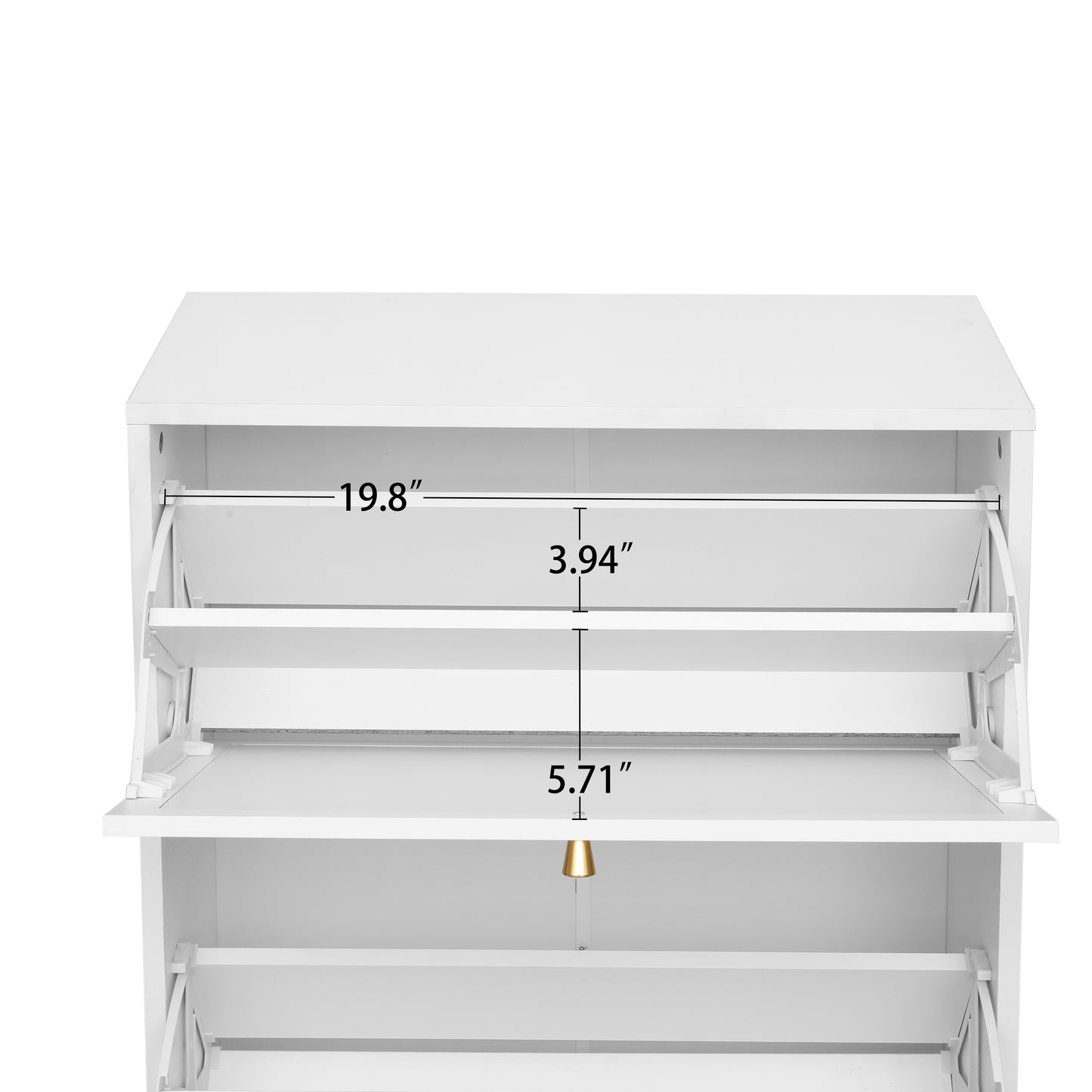 Melysen Natural Rattan 3 Door Shoe Rack, Freestanding Modern Shoe Storage Cabinet,White+Natural