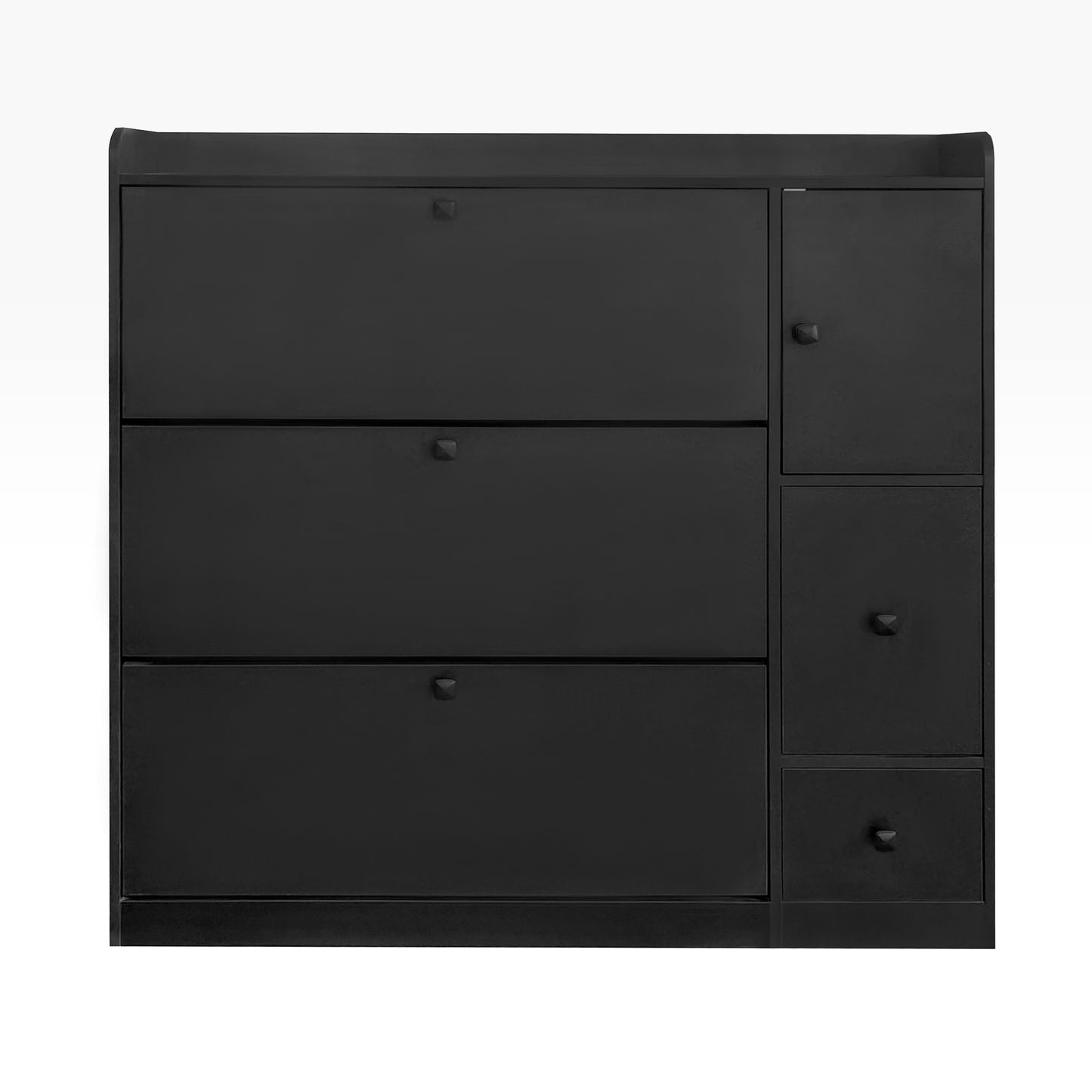 Melysen Versatile Shoe Cabinet with 3 Flip Drawers，Black