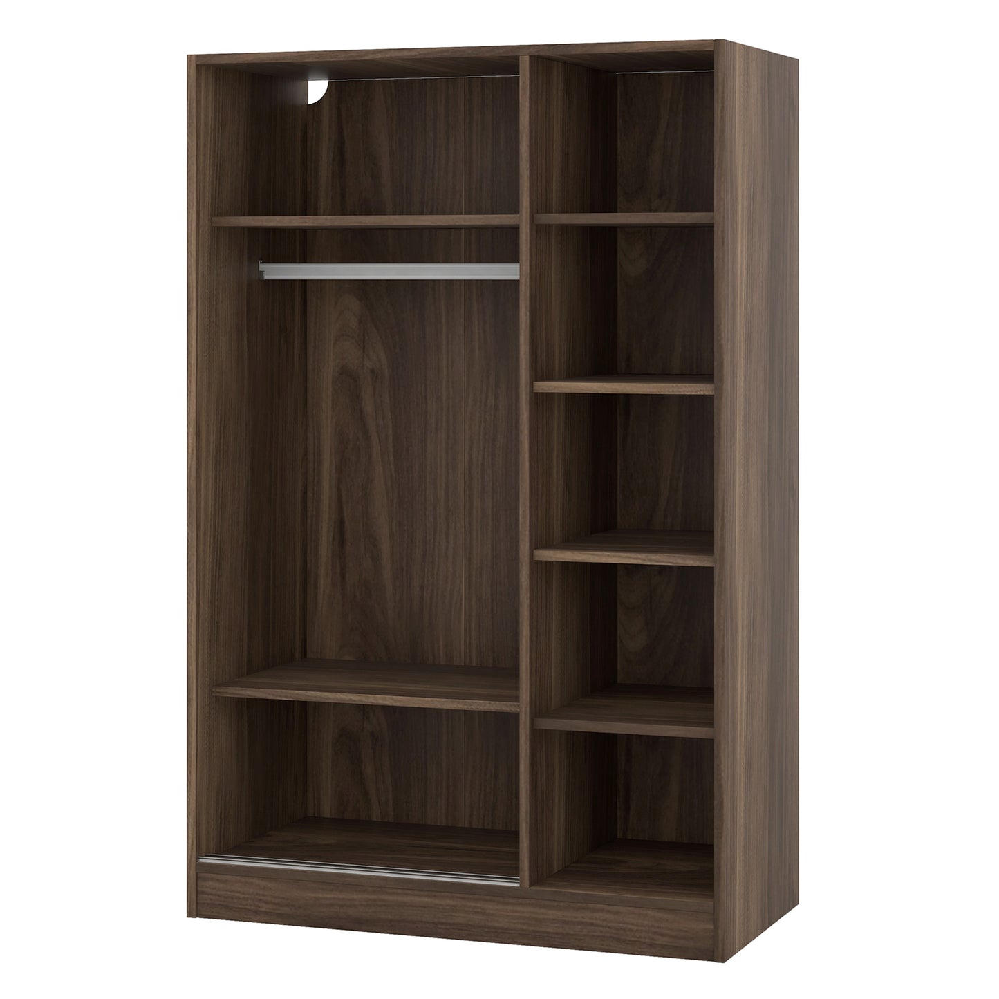 Melysen 3-Door Shutter Wardrobe with shelves, Walnut