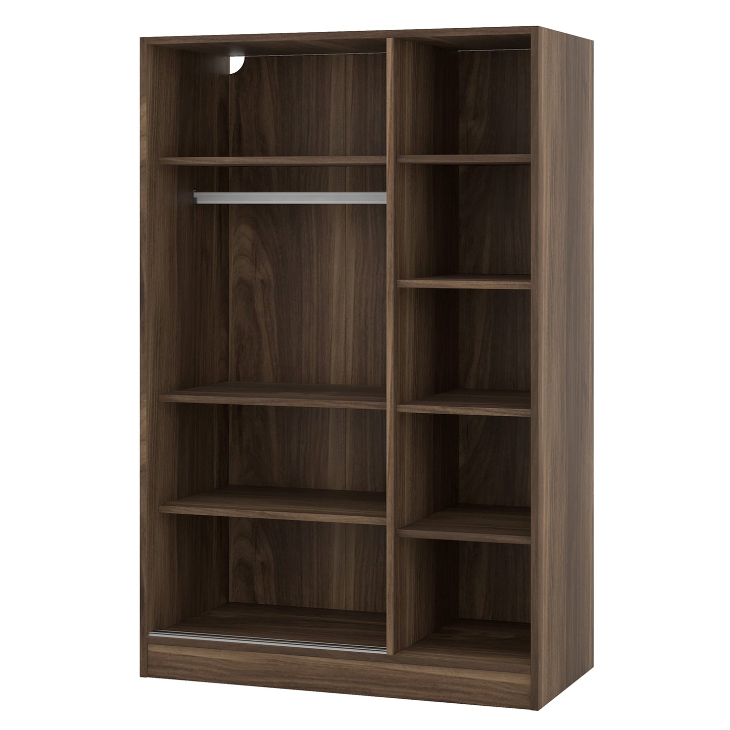 Melysen 3-Door Shutter Wardrobe with shelves, Walnut