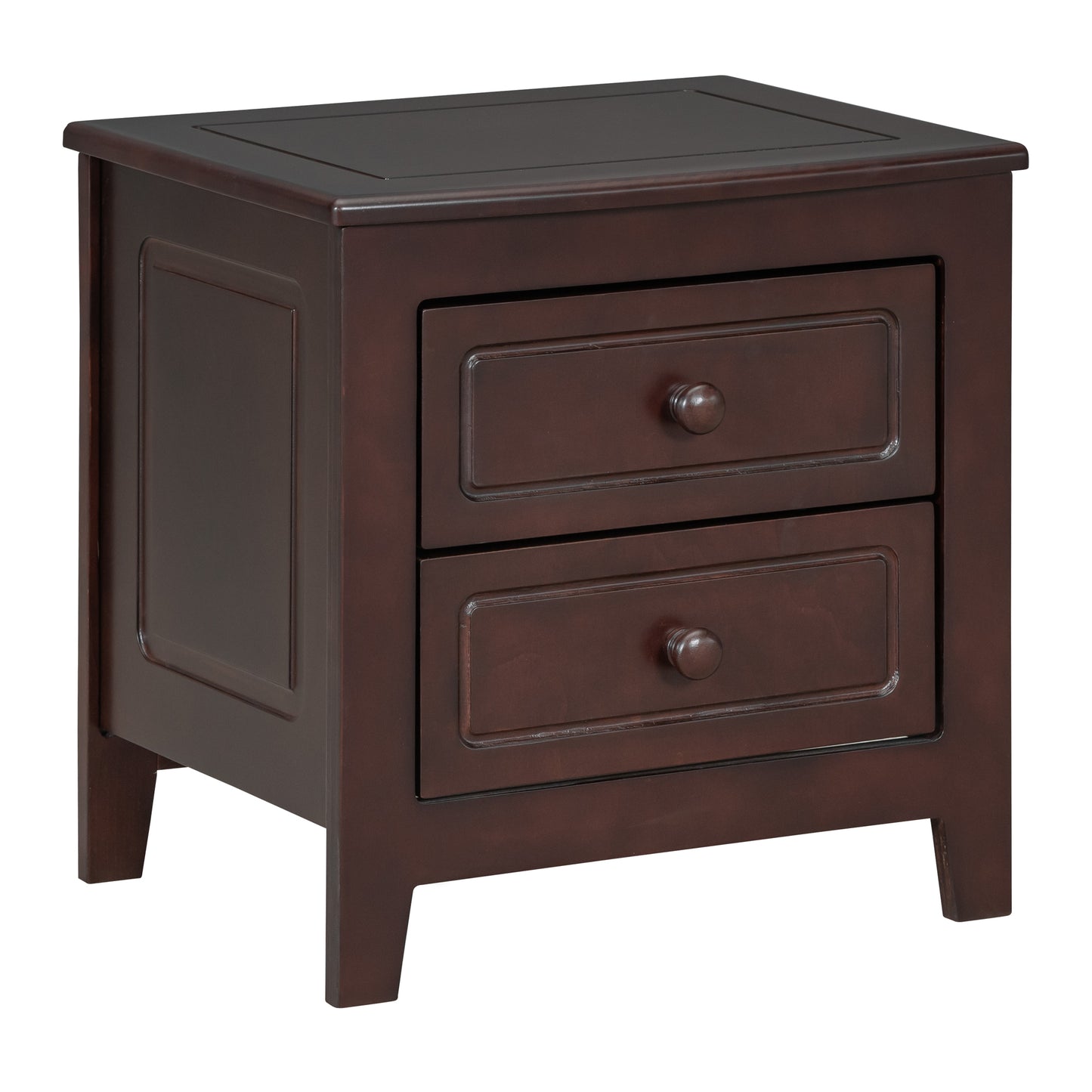 Melysen 2-Drawer Nightstand for Bedroom, Mid Century Retro Bedside Table with Classic Design