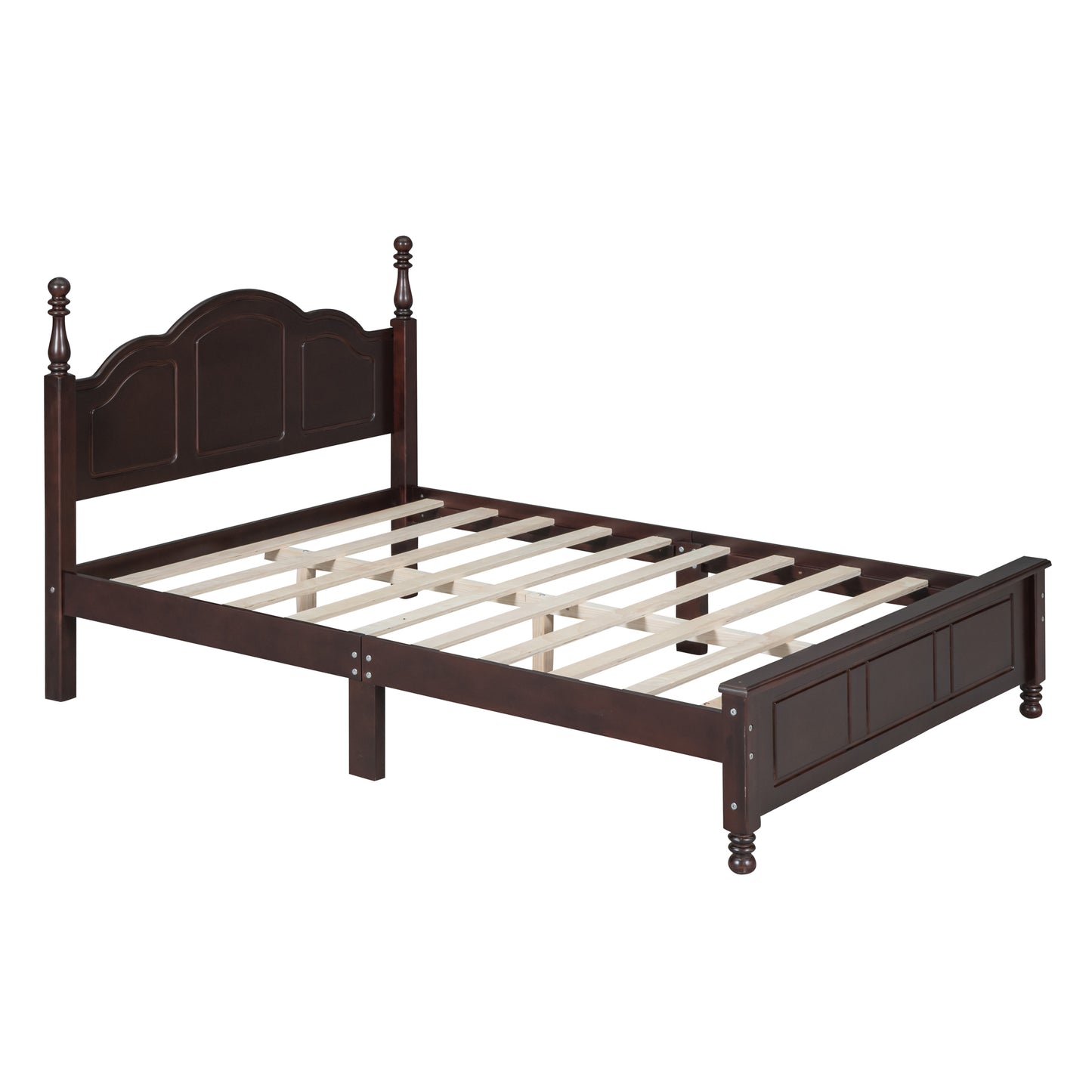 Melysen Full Size Wood Platform Bed Frame,Retro Style Platform Bed with Wooden Slat Support