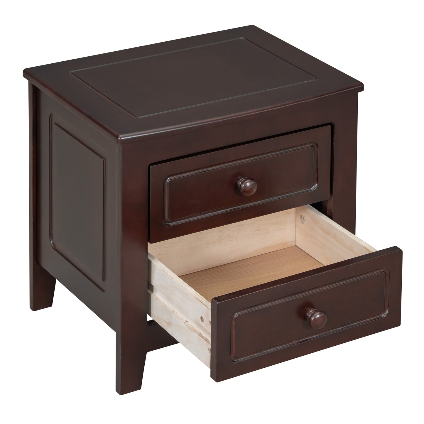 Melysen 2-Drawer Nightstand for Bedroom, Mid Century Retro Bedside Table with Classic Design