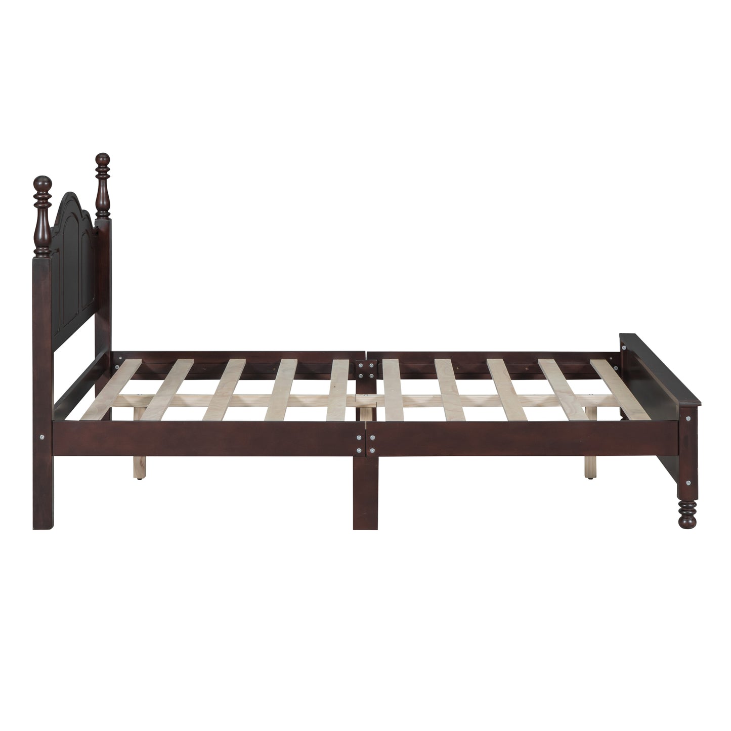 Melysen Full Size Wood Platform Bed Frame,Retro Style Platform Bed with Wooden Slat Support