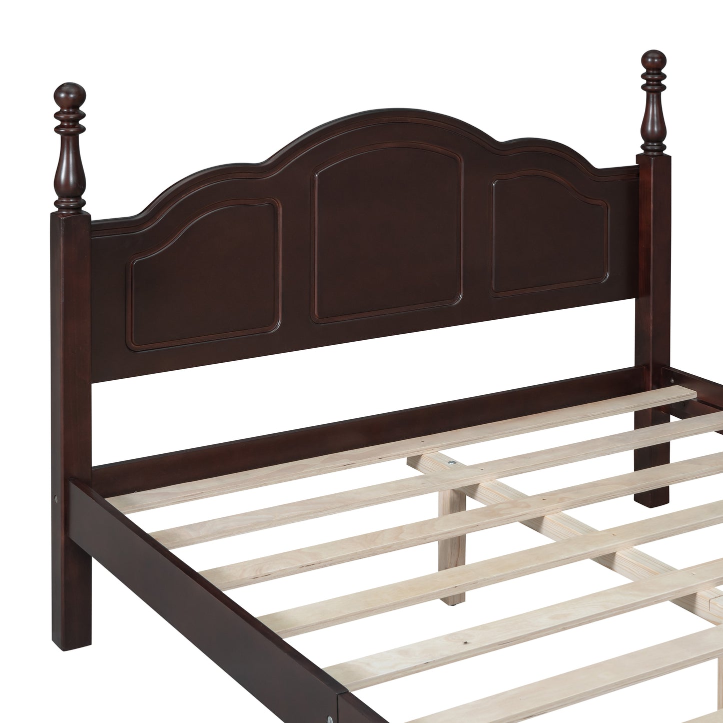 Melysen Full Size Wood Platform Bed Frame,Retro Style Platform Bed with Wooden Slat Support