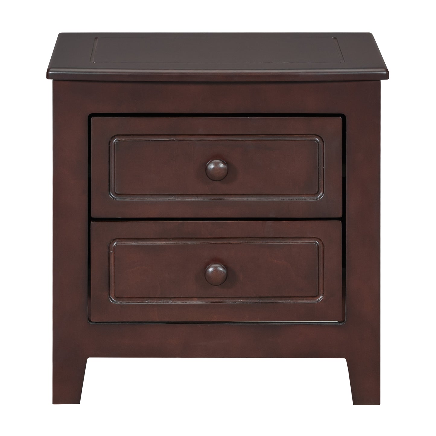 Melysen 2-Drawer Nightstand for Bedroom, Mid Century Retro Bedside Table with Classic Design