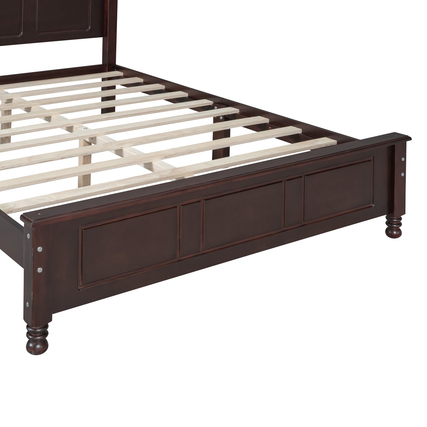 Melysen Full Size Wood Platform Bed Frame,Retro Style Platform Bed with Wooden Slat Support