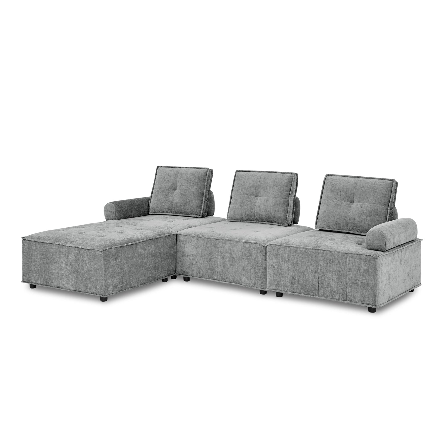 Melysen L-Shape Modular Sectional Sofa,DIY Combination,Chenille