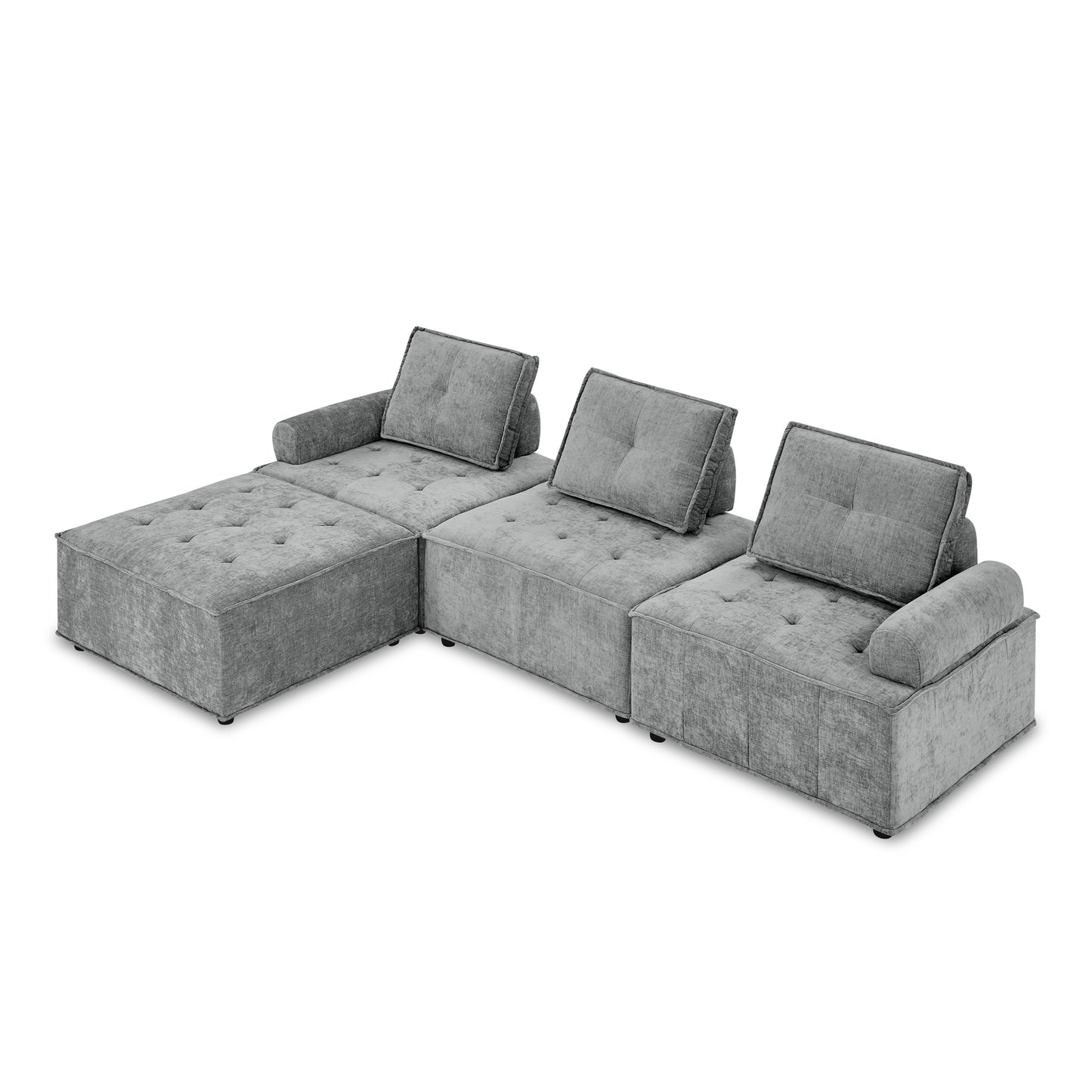 Melysen L-Shape Modular Sectional Sofa,DIY Combination,Chenille