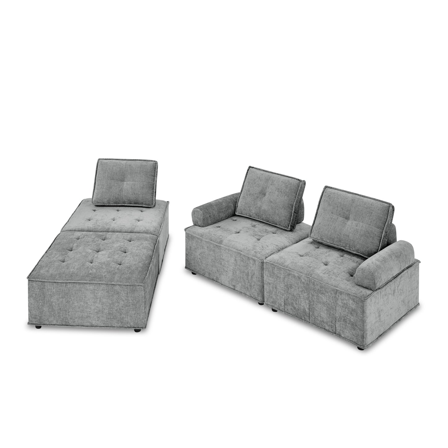 Melysen L-Shape Modular Sectional Sofa,DIY Combination,Chenille