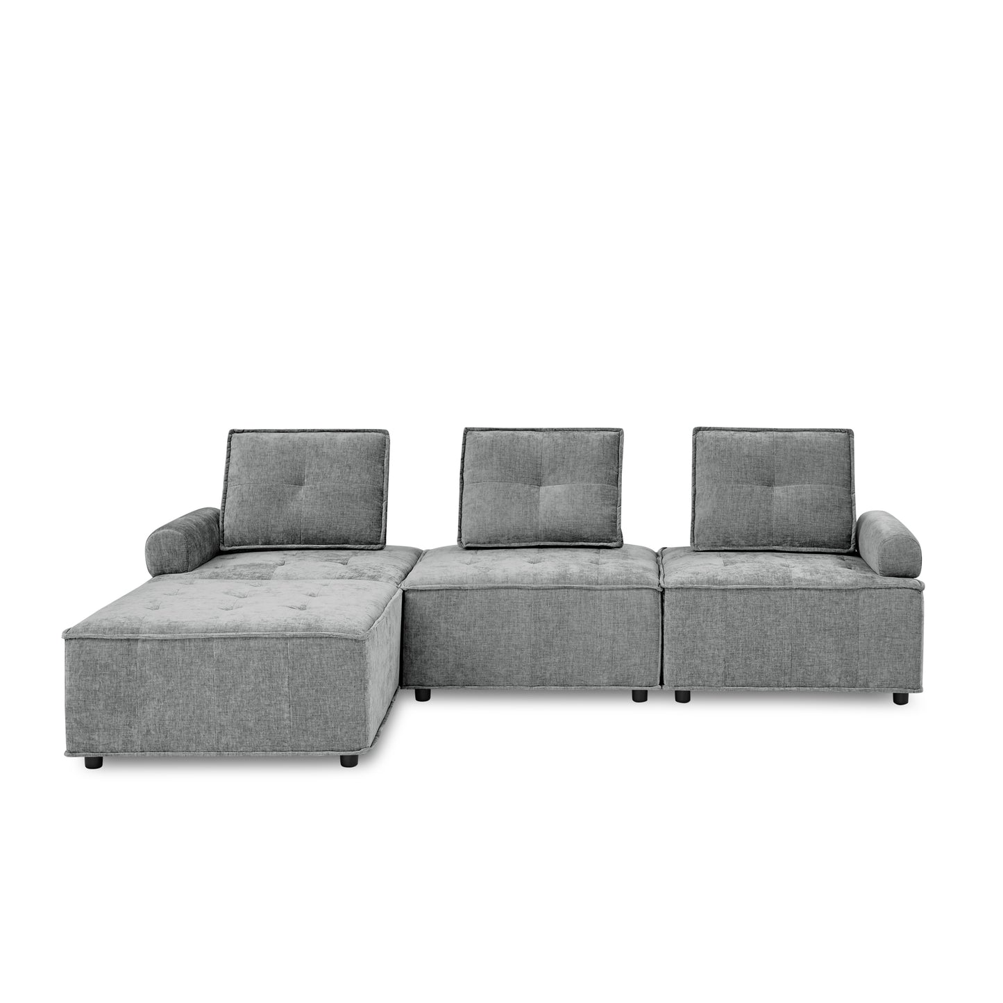 Melysen L-Shape Modular Sectional Sofa,DIY Combination,Chenille