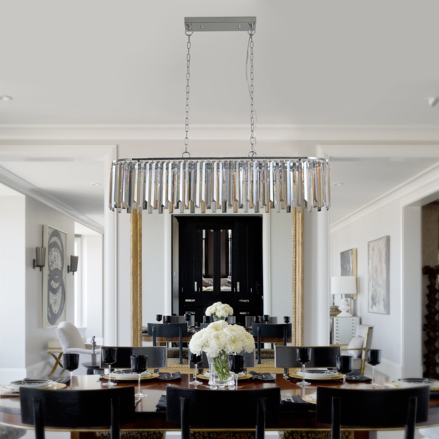 Luxurious transparent crystal chandelier(No Bulbs)