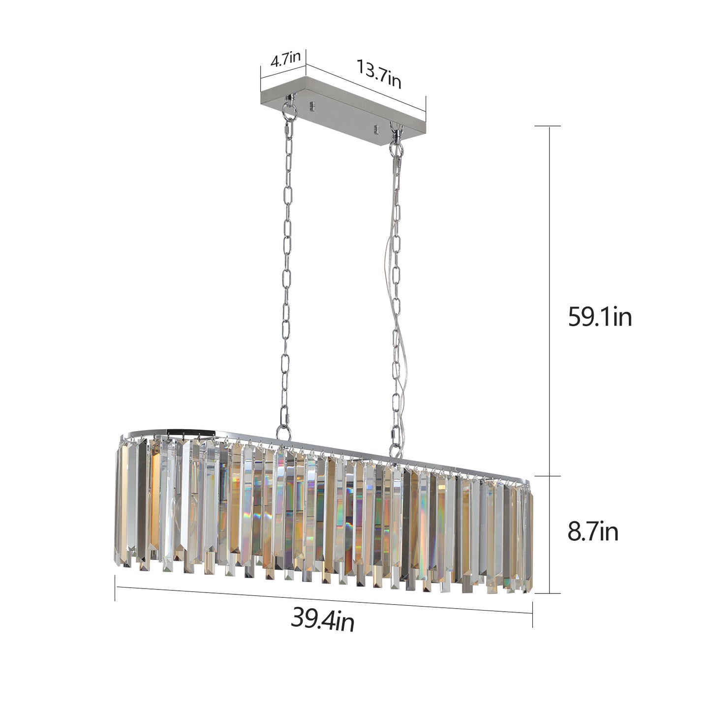 Luxurious transparent crystal chandelier(No Bulbs)