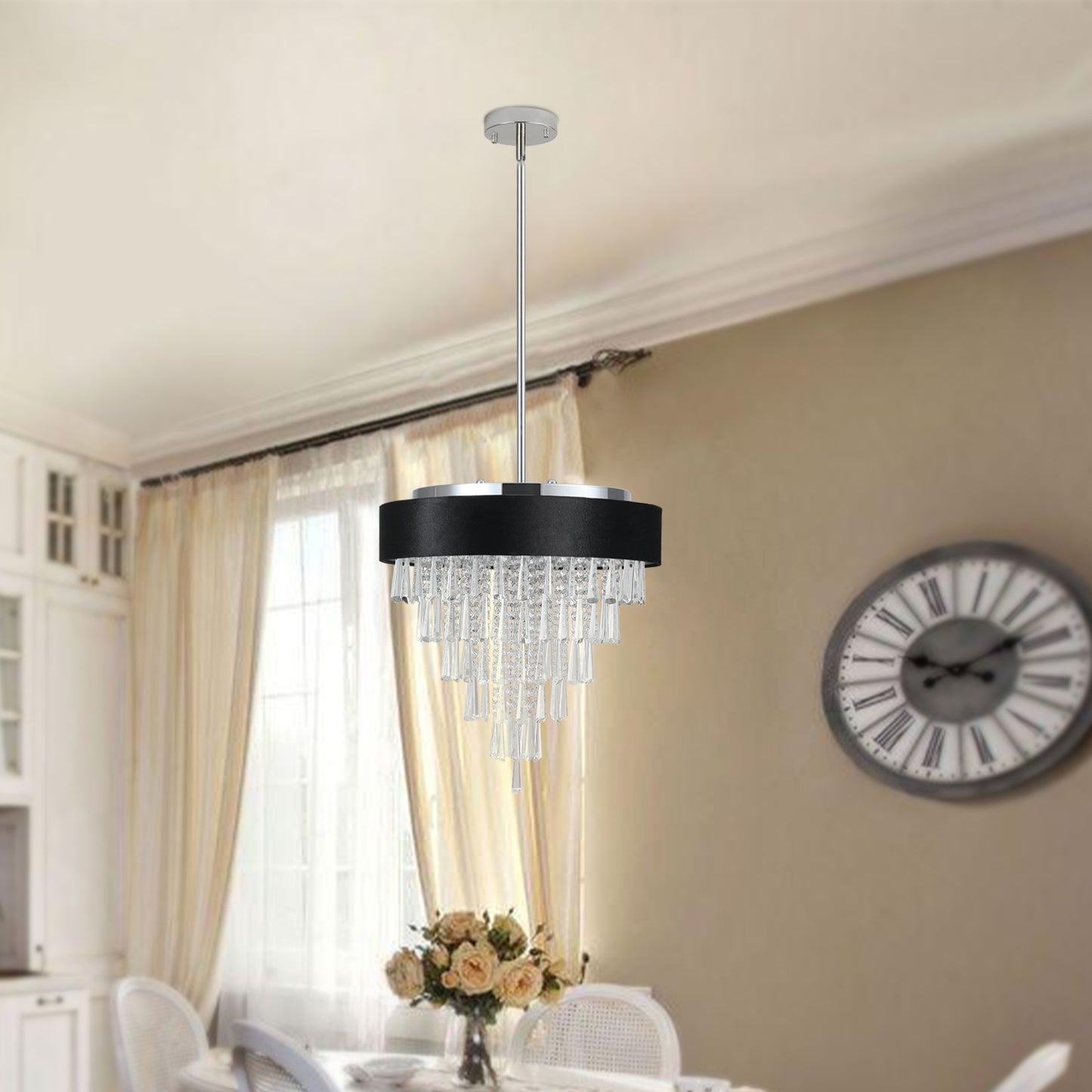 Luxury transparent crystal cone chandelier(No Bulbs)