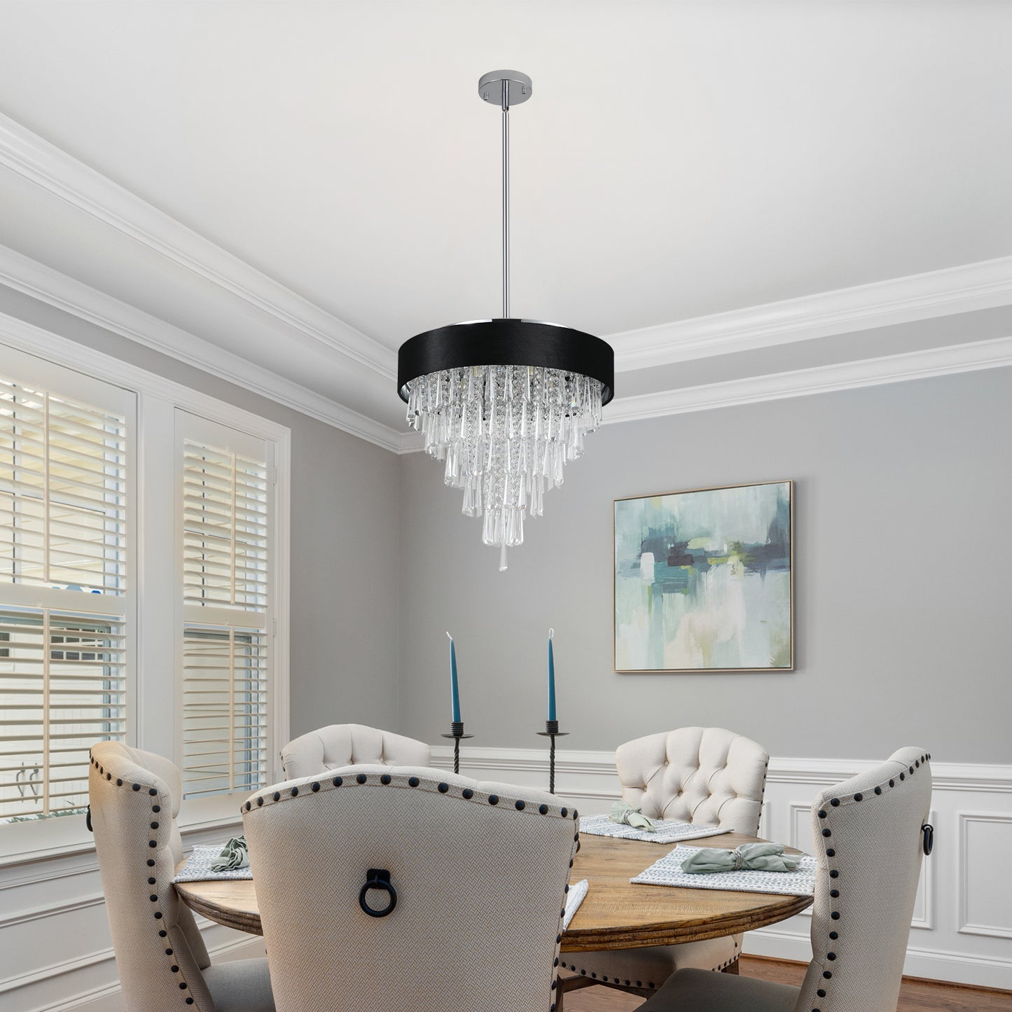 Luxury transparent crystal cone chandelier(No Bulbs)