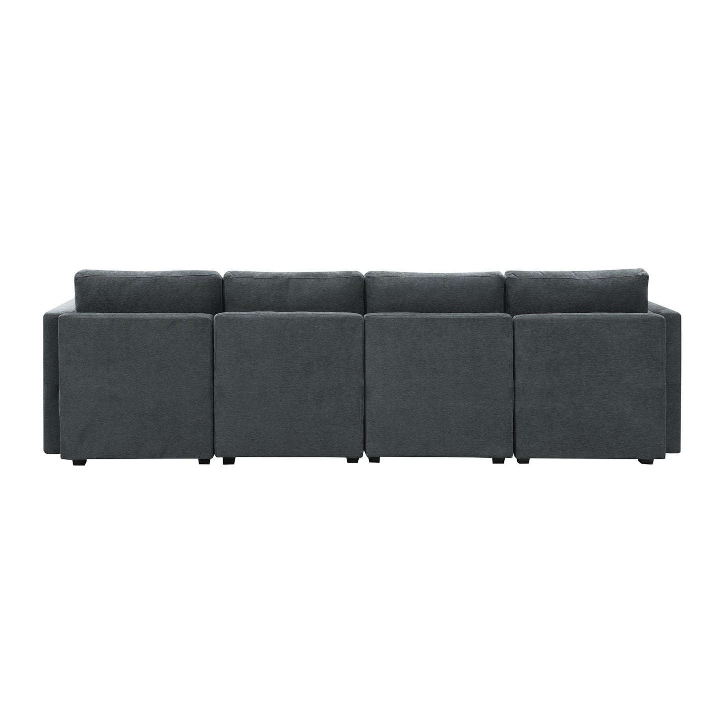 Melysen 109*54.7" Chenille Modular Sectional Sofa,U Shaped Couch with Adjustable Armrests and Backrests,6 Seat Reversible Sofa Bed with Storage Seats for Living Room, Apartment,2 Colors