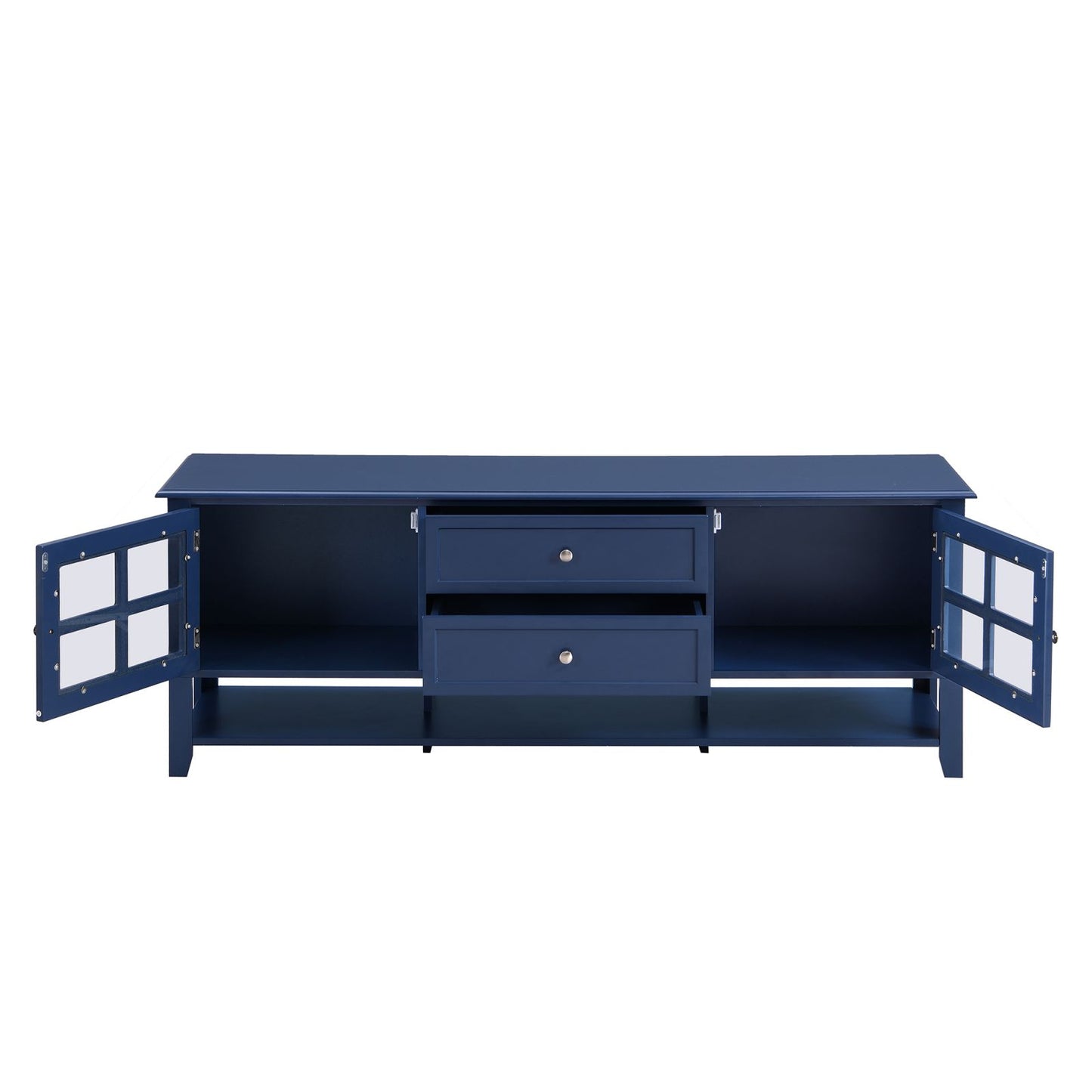 Melysen TV Stand for TVs up to 60", Entertainment Center with Multifunctional Storage Space, TV Cabinet with Modern Design, Media Console for Living Room, Bedroom,Blue