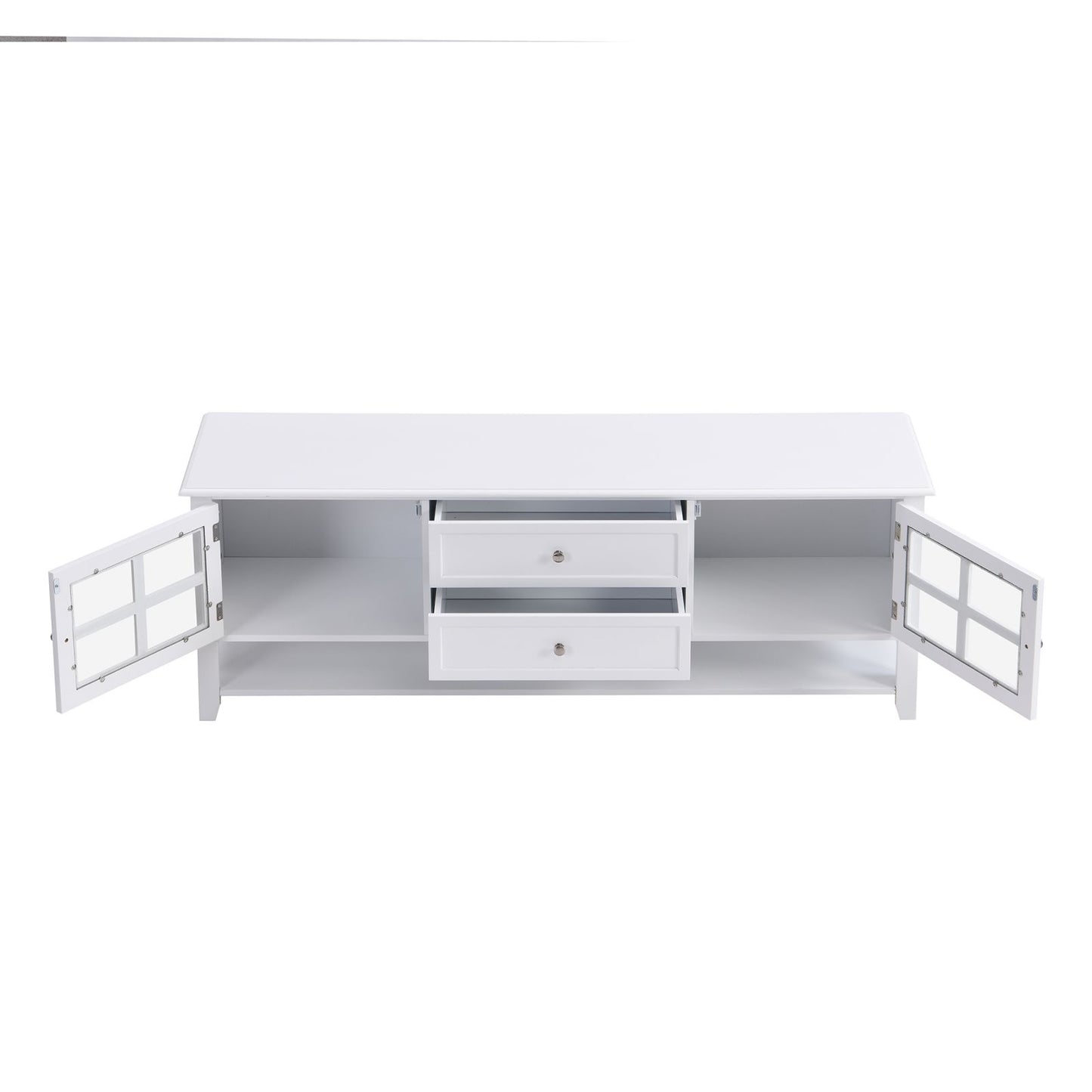 Melysen TV Stand for TVs up to 60", Entertainment Center with Multifunctional Storage Space, TV Cabinet with Modern Design, Media Console for Living Room, Bedroom,White