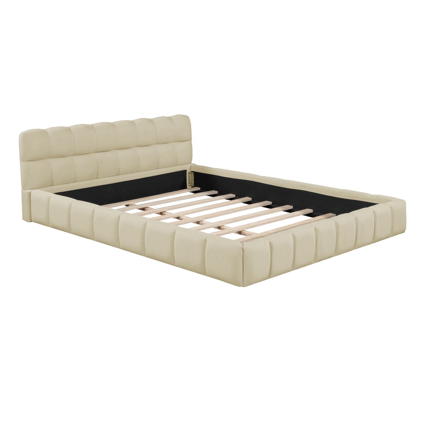 Melysen Clouds Cushioned Queen Bed Beige