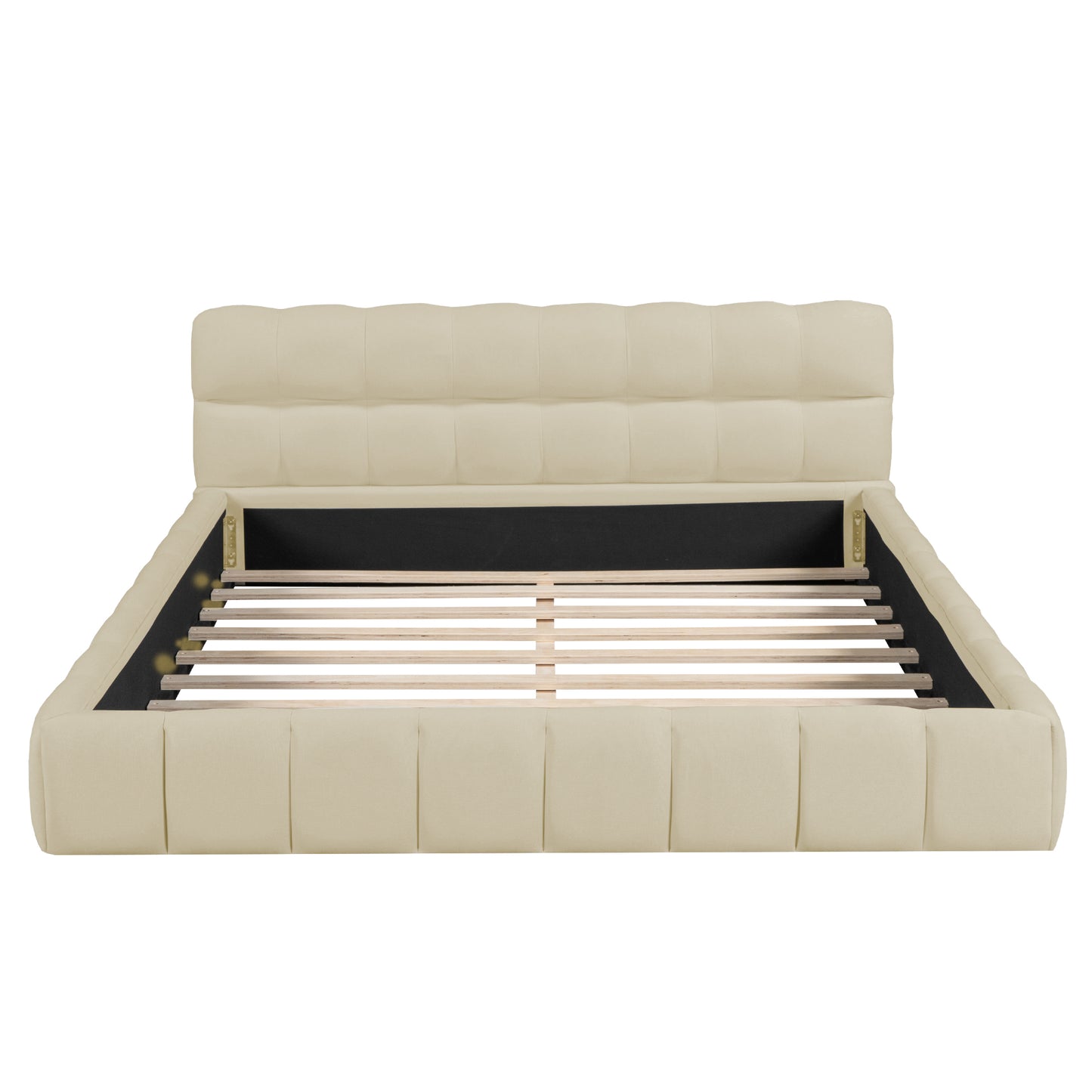 Melysen Clouds Cushioned Queen Bed Beige