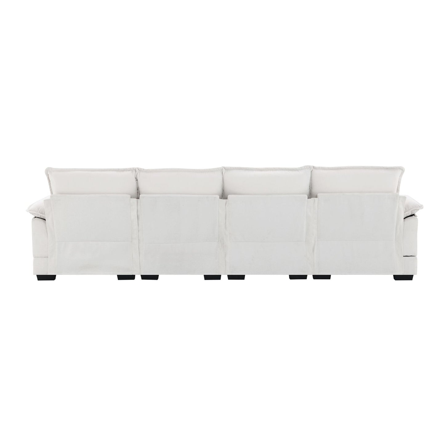 Melysen 109.8*55.9" Modern U-shaped Sectional Sofa with Waist Pillows,6-seat Upholstered Symmetrical Sofa Furniture,Sleeper Sofa Couch with Chaise Lounge for Living Room,Apartment,2 Color