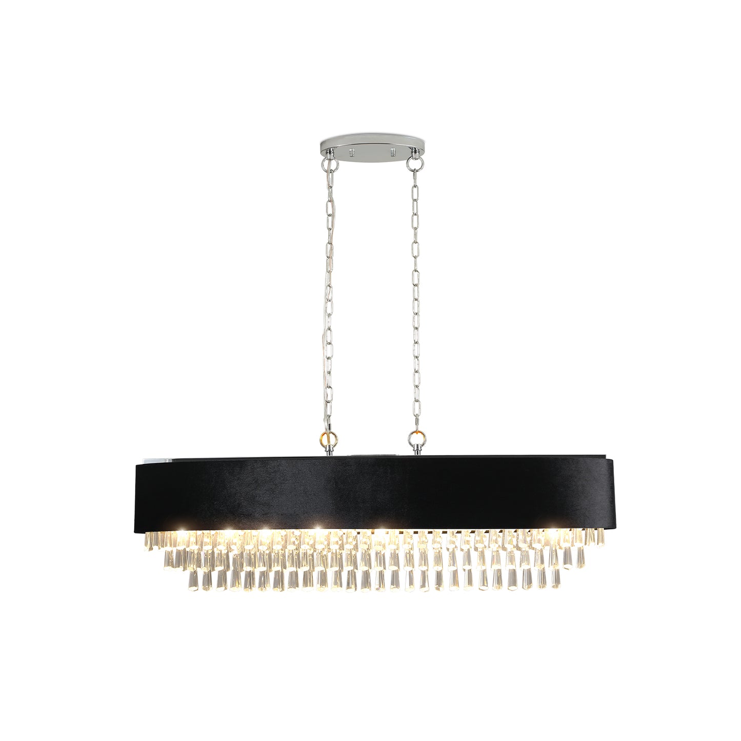 Luxury oval crystal black chandelier(No Bulbs)