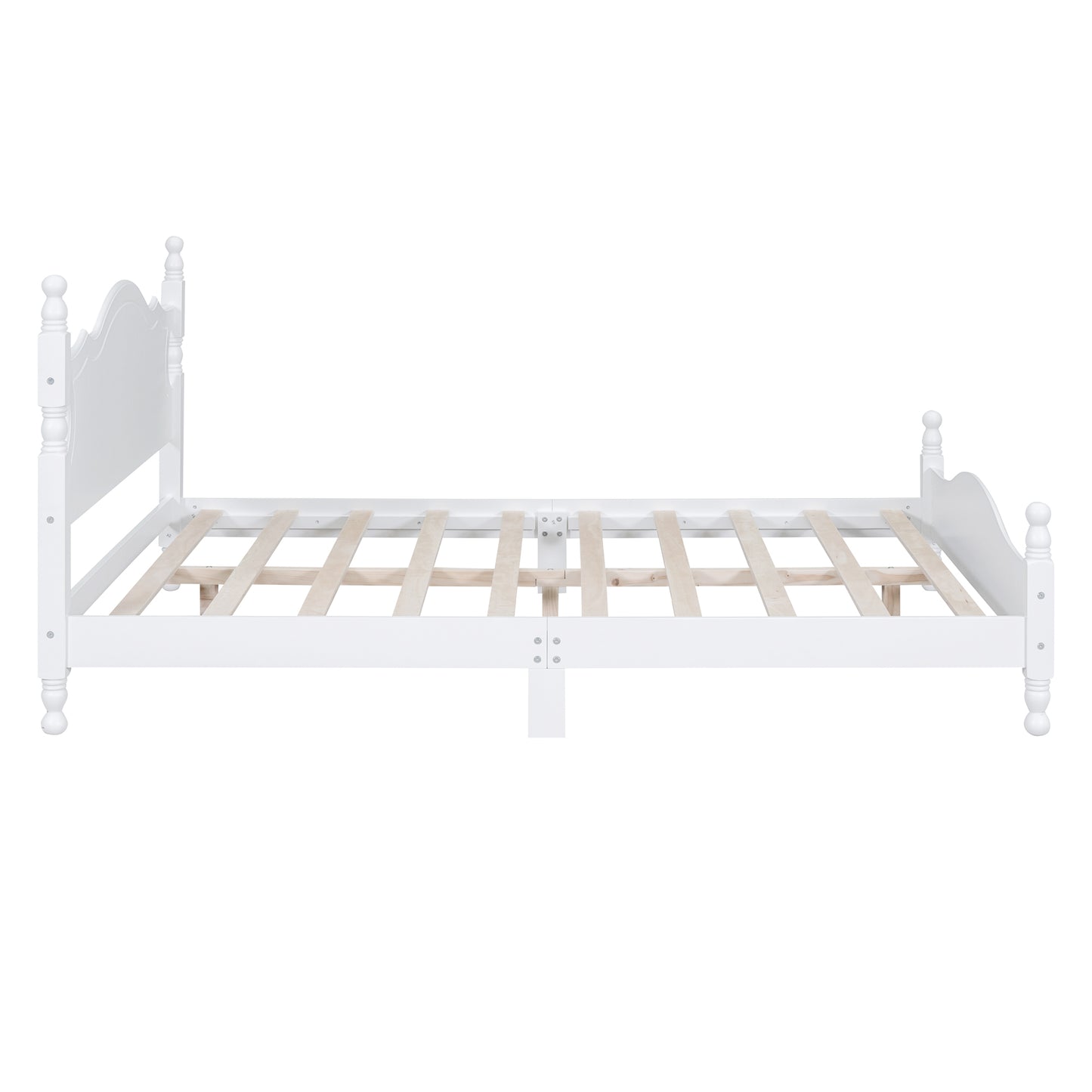 Melysen Queen Size Wood Platform Bed Frame,Retro Style Platform Bed with Wooden Slat Support