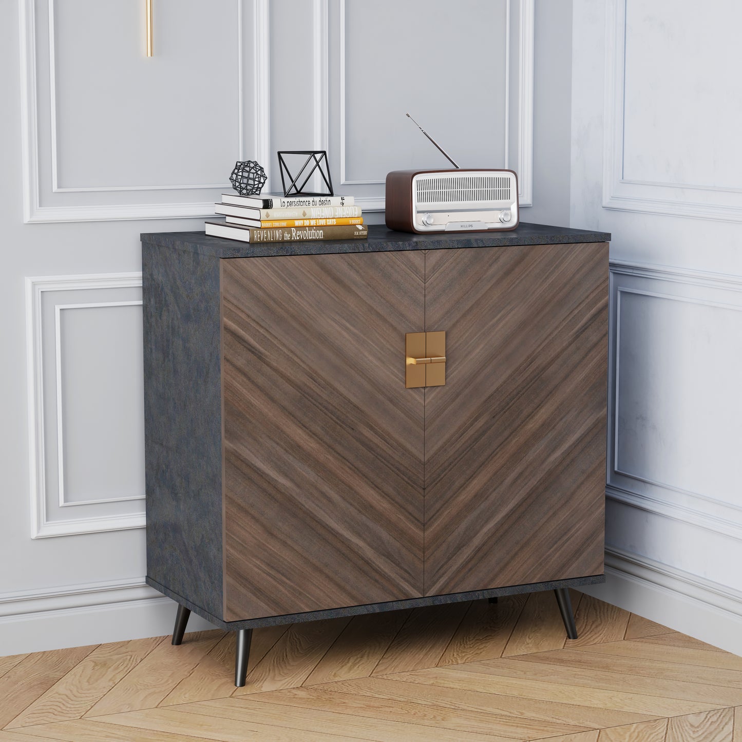 Melysen Accent Storage Cabinet with Doors, Bar Cabinet Buffet Cabinet with Storage for Living Room, Hallway, Bedroomin