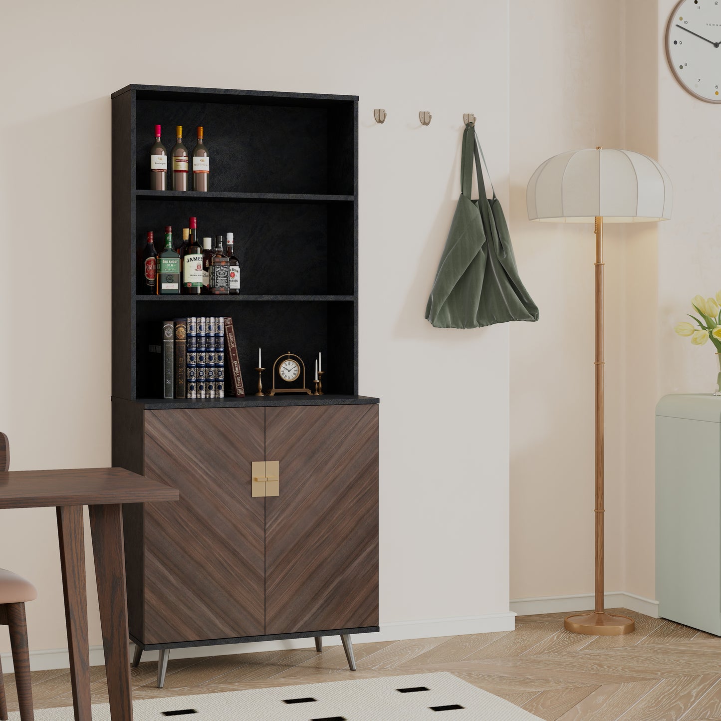 Melysen Accent Storage Cabinet with Doors, Bar Cabinet Buffet Cabinet with Storage for Living Room, Hallway, Kitchenin