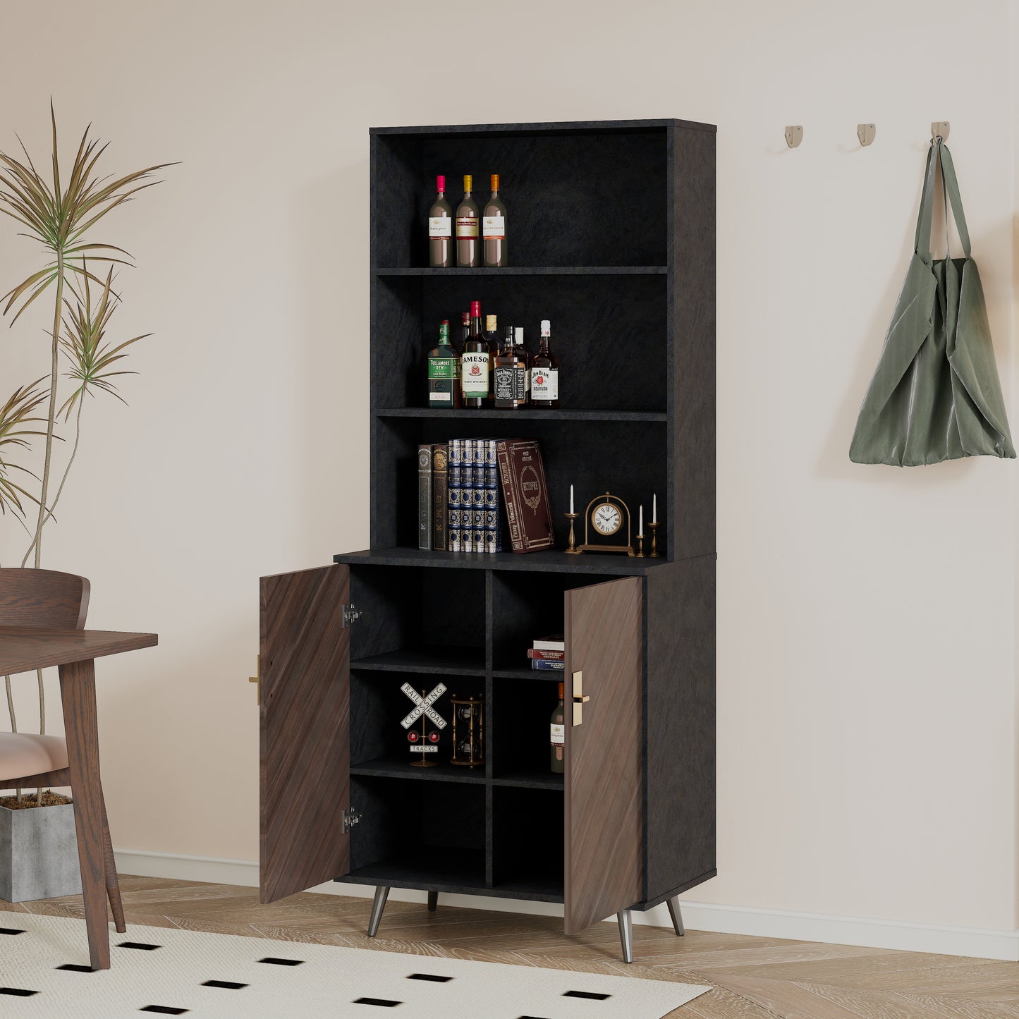 Melysen Accent Storage Cabinet with Doors, Bar Cabinet Buffet Cabinet with Storage for Living Room, Hallway, Kitchenin