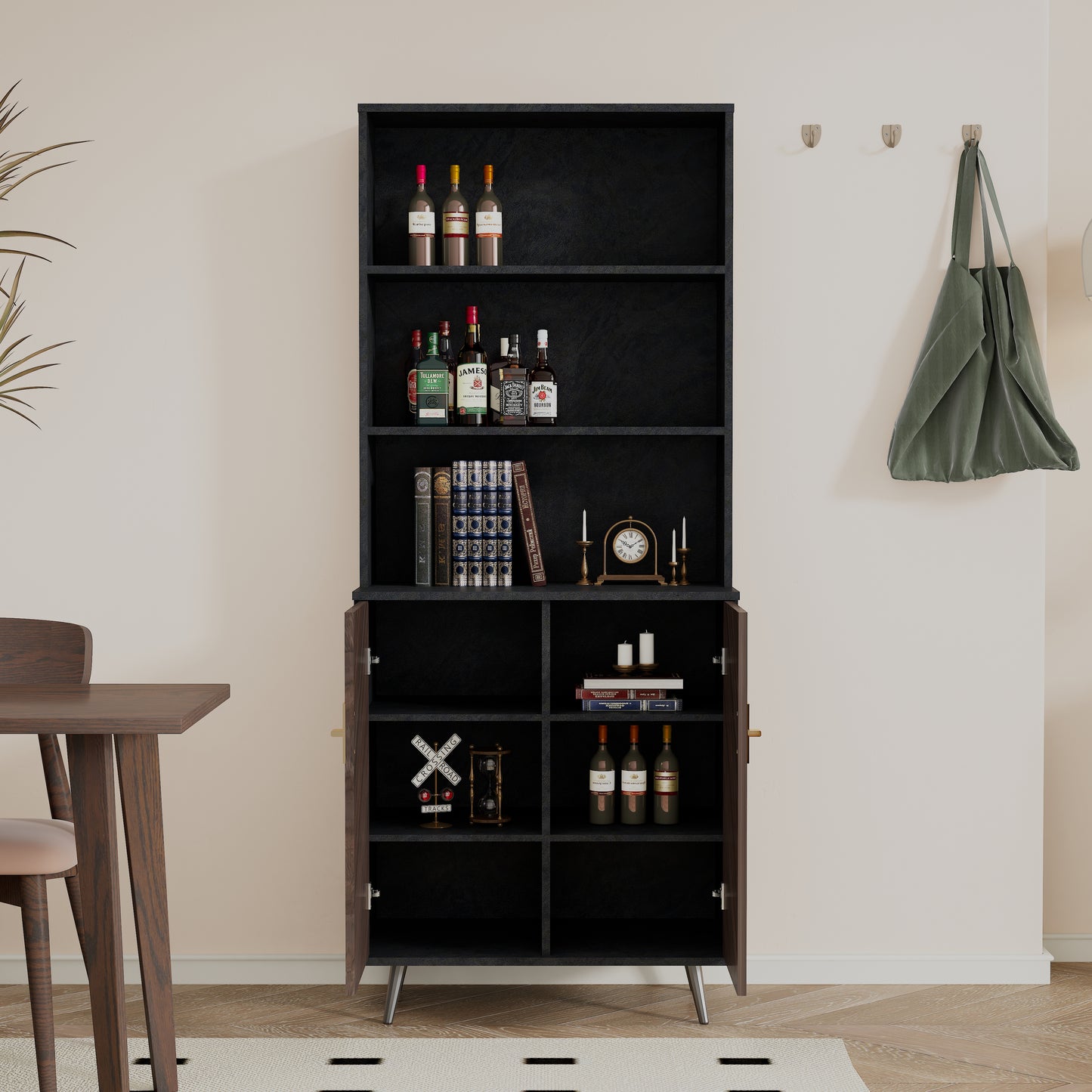 Melysen Accent Storage Cabinet with Doors, Bar Cabinet Buffet Cabinet with Storage for Living Room, Hallway, Kitchenin