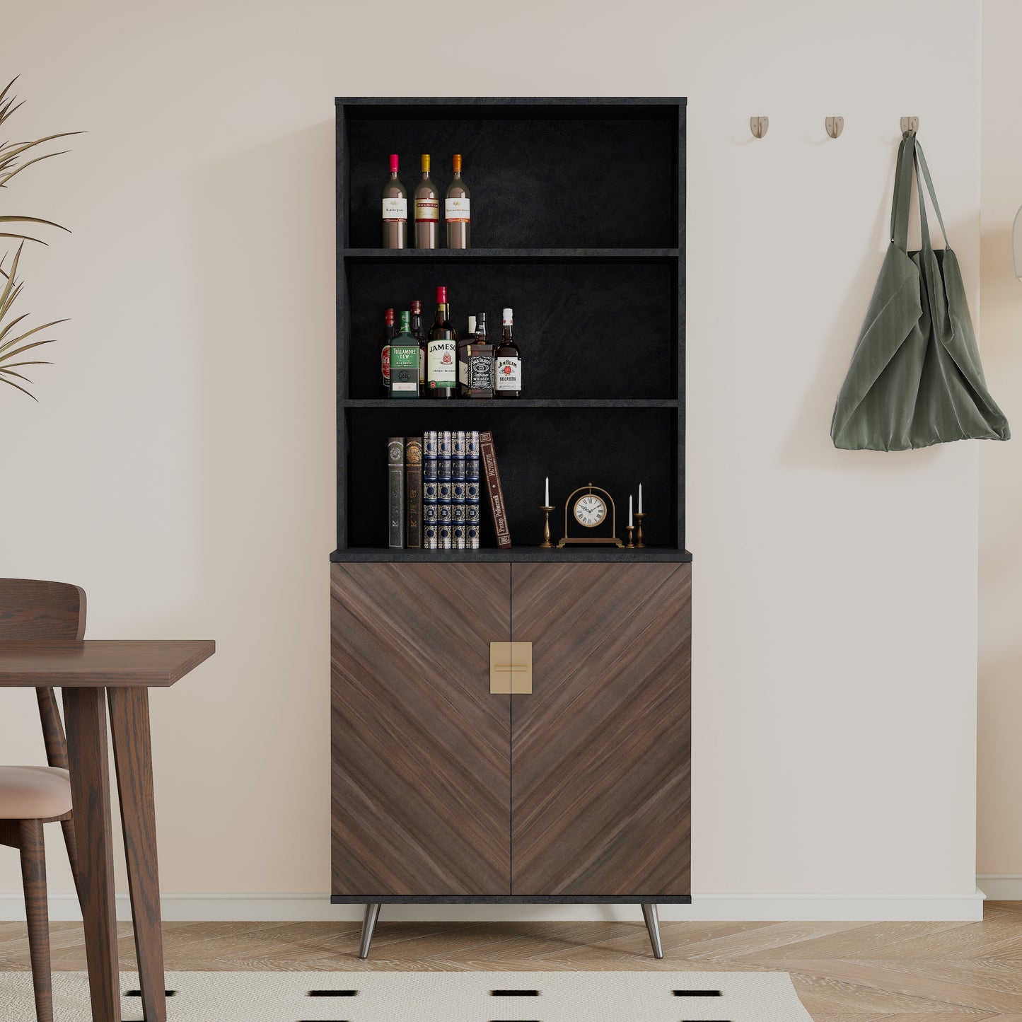 Melysen Accent Storage Cabinet with Doors, Bar Cabinet Buffet Cabinet with Storage for Living Room, Hallway, Kitchenin