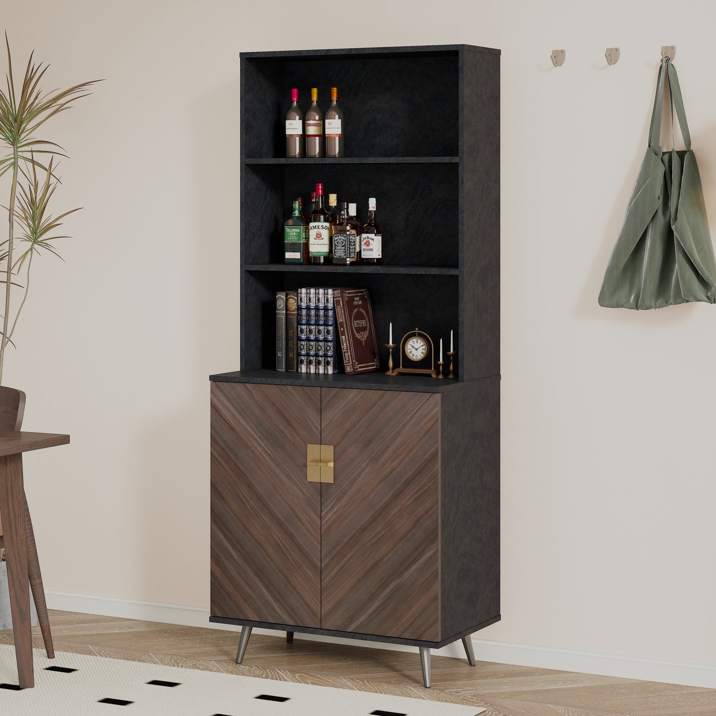 Melysen Accent Storage Cabinet with Doors, Bar Cabinet Buffet Cabinet with Storage for Living Room, Hallway, Kitchenin