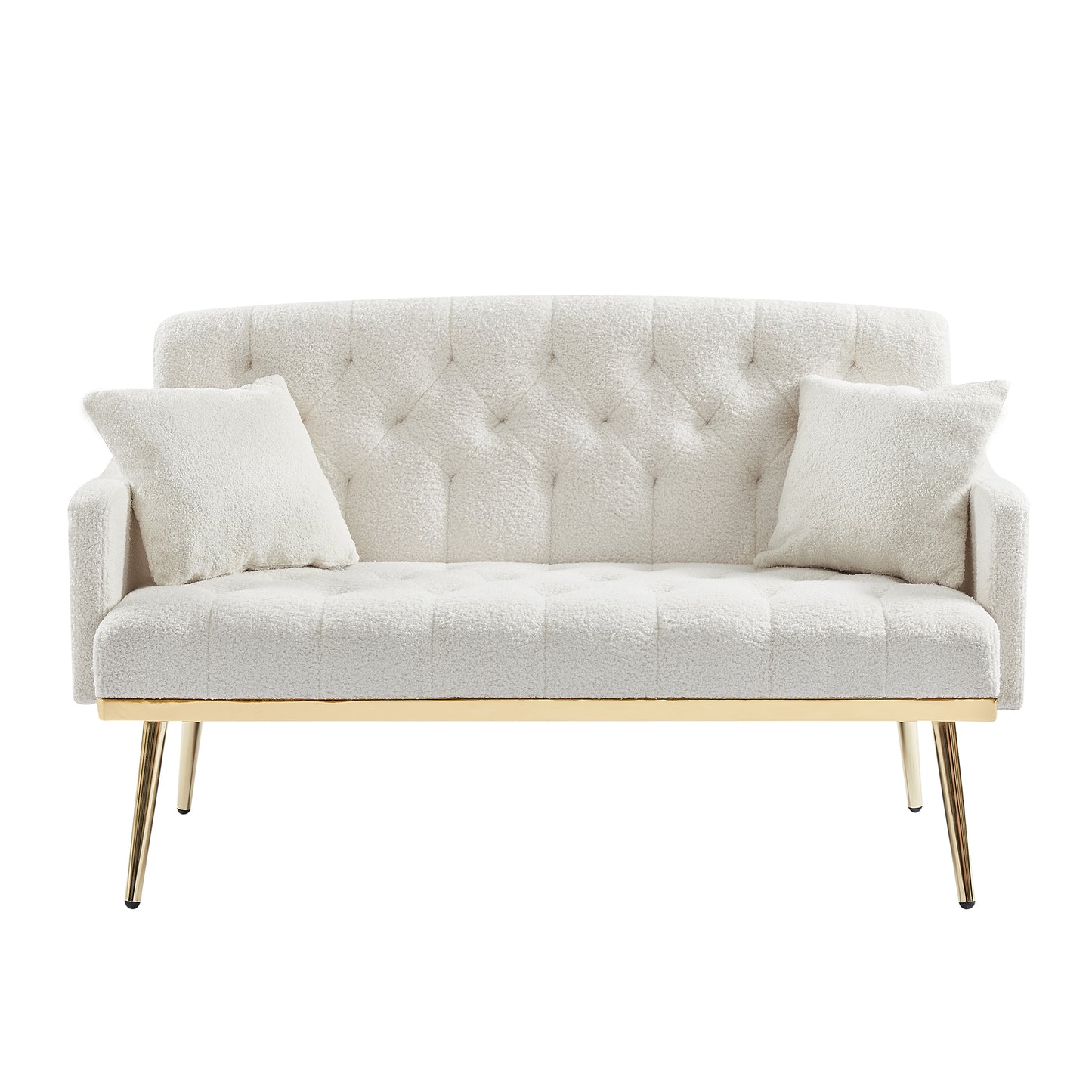 Melysen Cream White Teddy Fabric 2 Seater Sofa