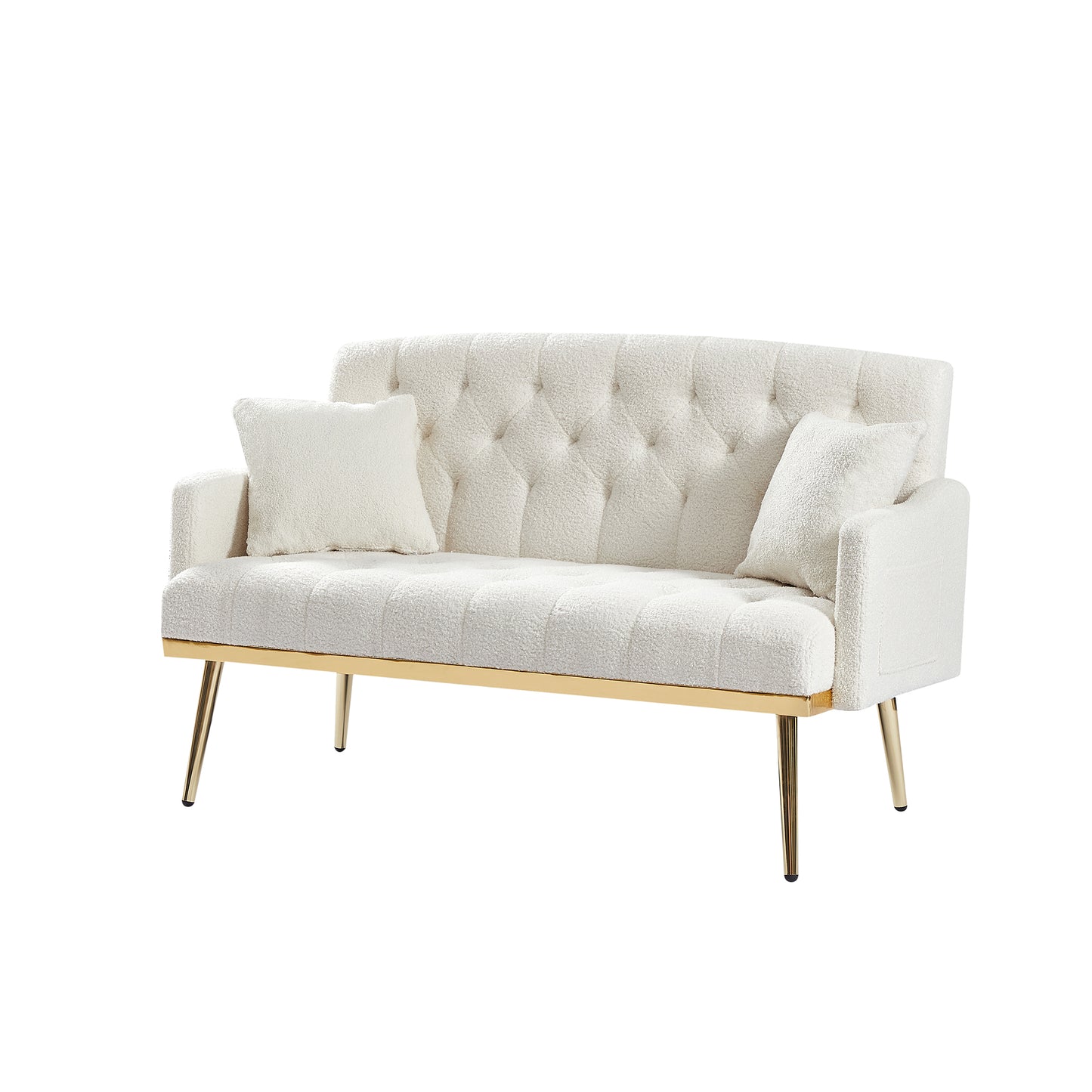 Melysen Cream White Teddy Fabric 2 Seater Sofa