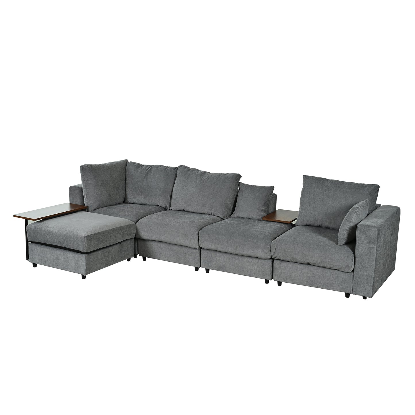 Melysen Modern Large L-Shape Sectional Sofa for Living Room£¬2 Pillows and 2 End Tables