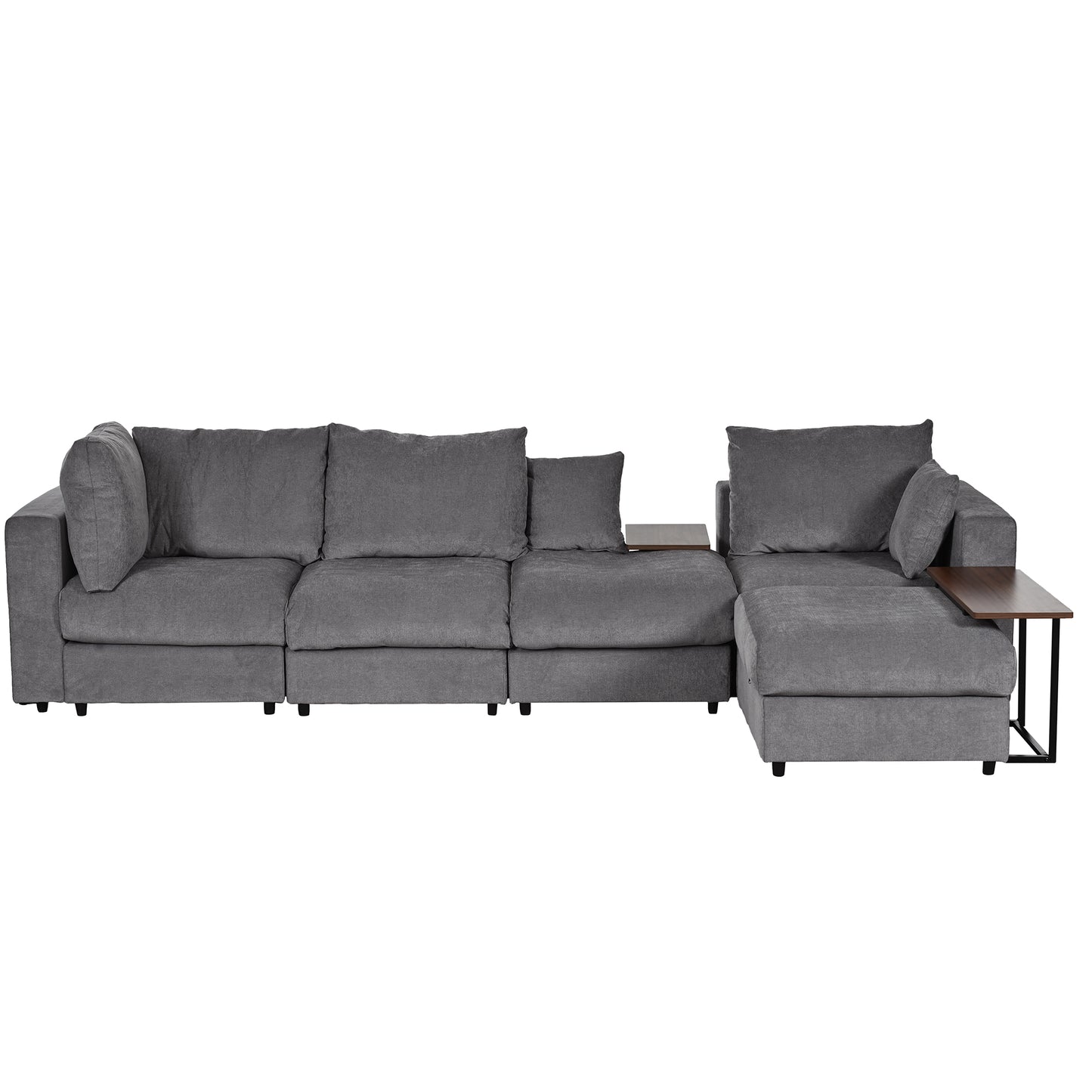 Melysen Modern Large L-Shape Sectional Sofa for Living Room£¬2 Pillows and 2 End Tables