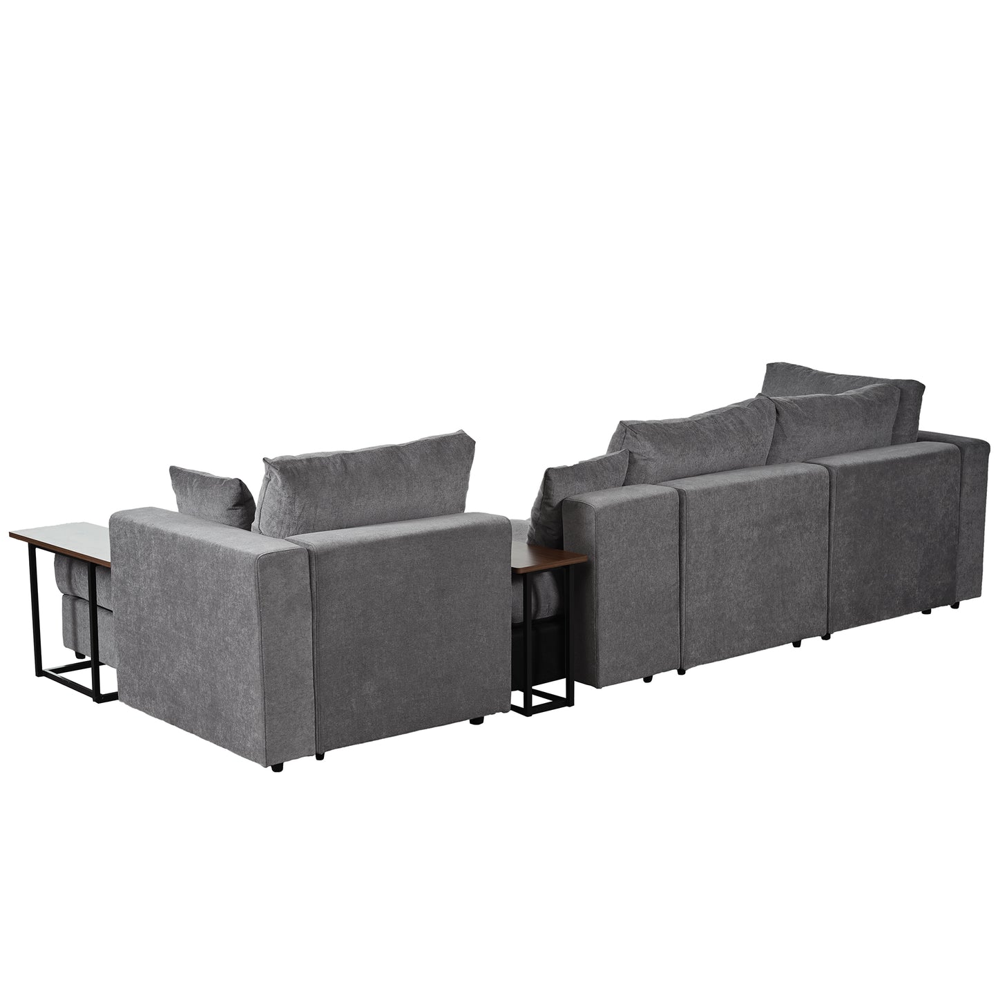 Melysen Modern Large L-Shape Sectional Sofa for Living Room£¬2 Pillows and 2 End Tables