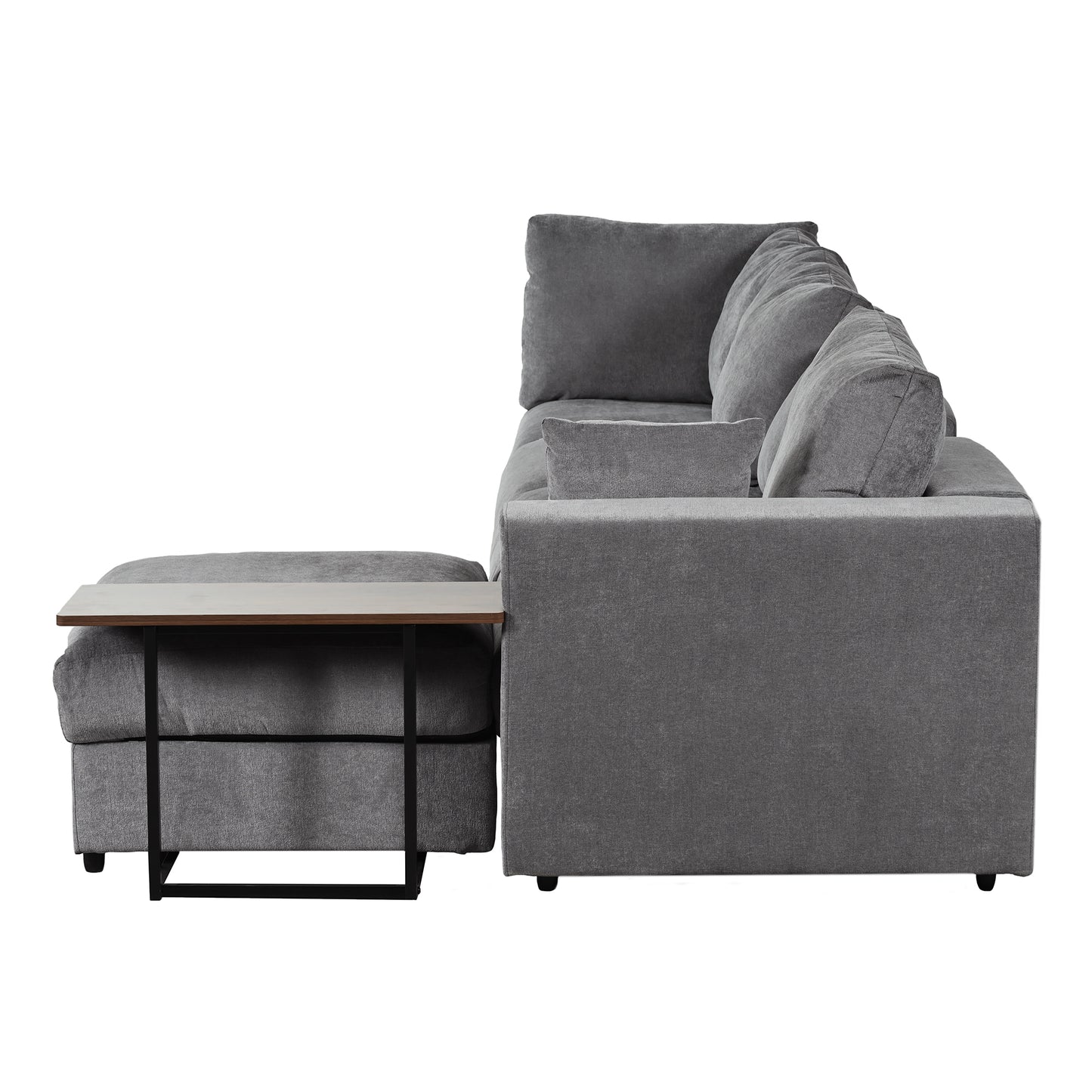 Melysen Modern Large L-Shape Sectional Sofa for Living Room£¬2 Pillows and 2 End Tables