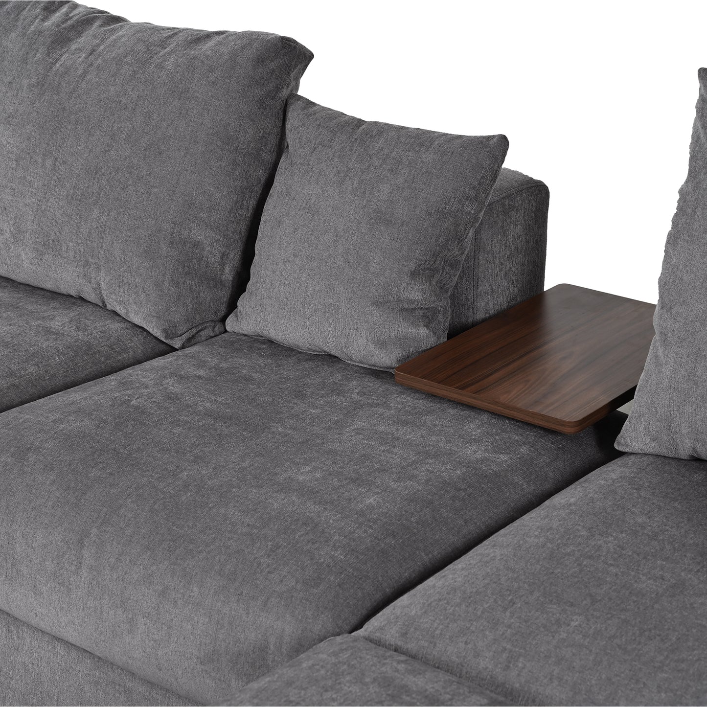 Melysen Modern Large L-Shape Sectional Sofa for Living Room£¬2 Pillows and 2 End Tables