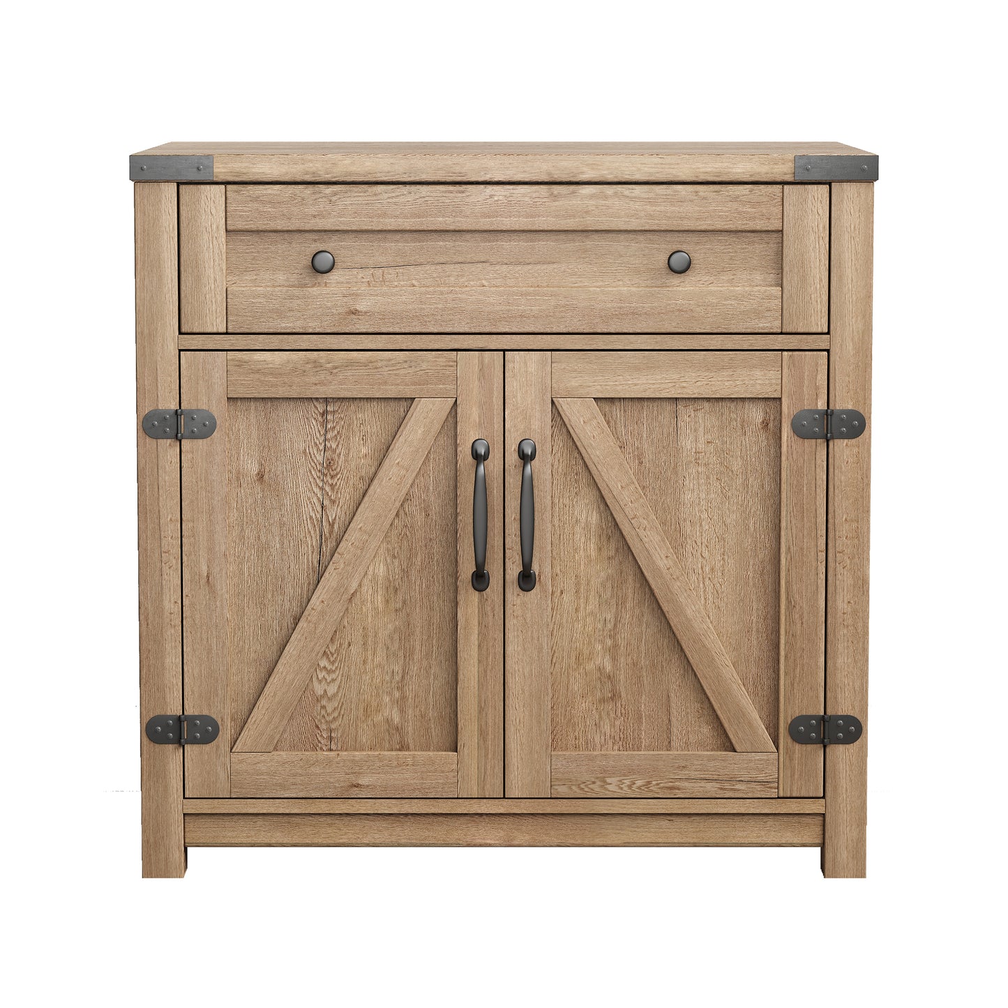 Melysen Modern Farmhouse Double Barn Door Accent Cabinet, 30 Inch