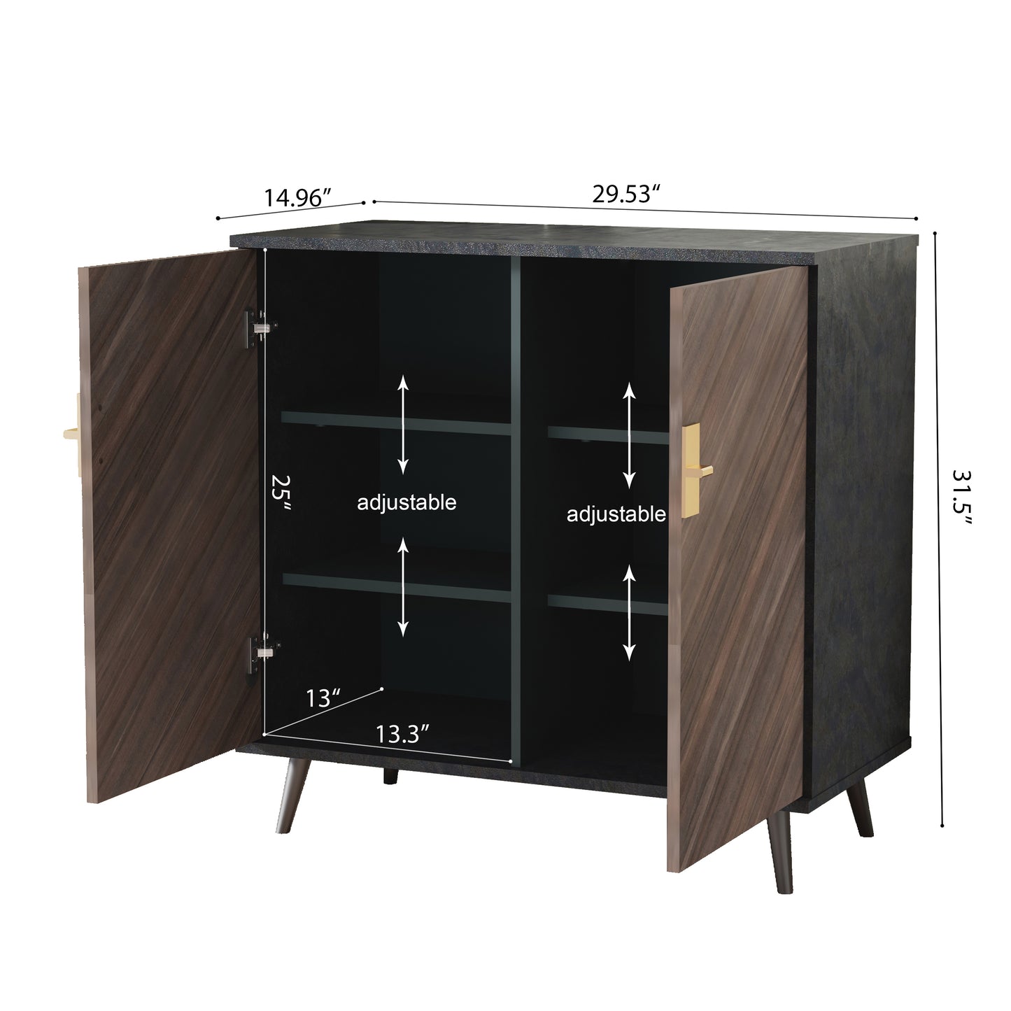 Melysen Accent Storage Cabinet with Doors, Bar Cabinet Buffet Cabinet with Storage for Living Room, Hallway, Bedroomin