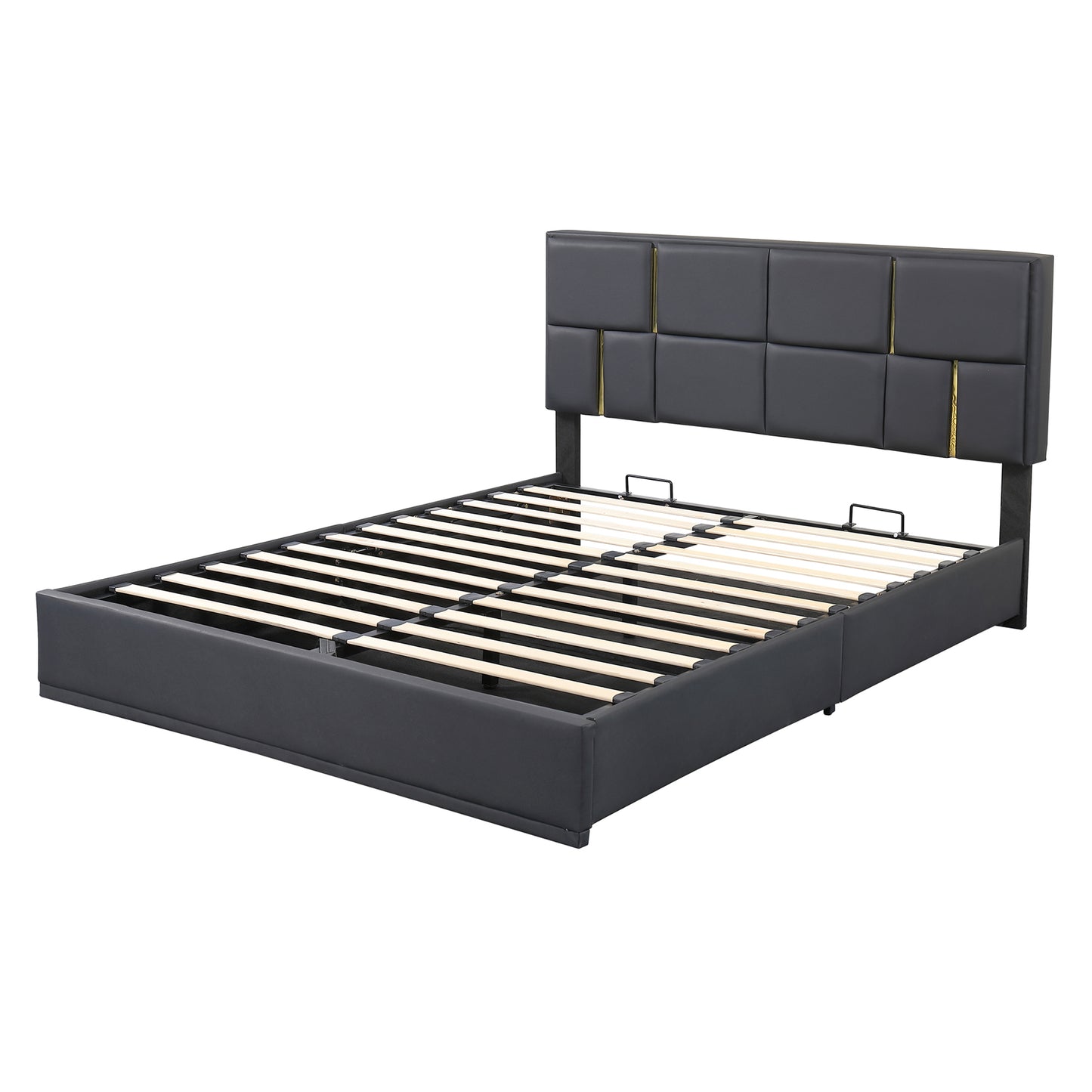 Melysen Queen Size Upholstered Platform Bed with Hydraulic Storage System