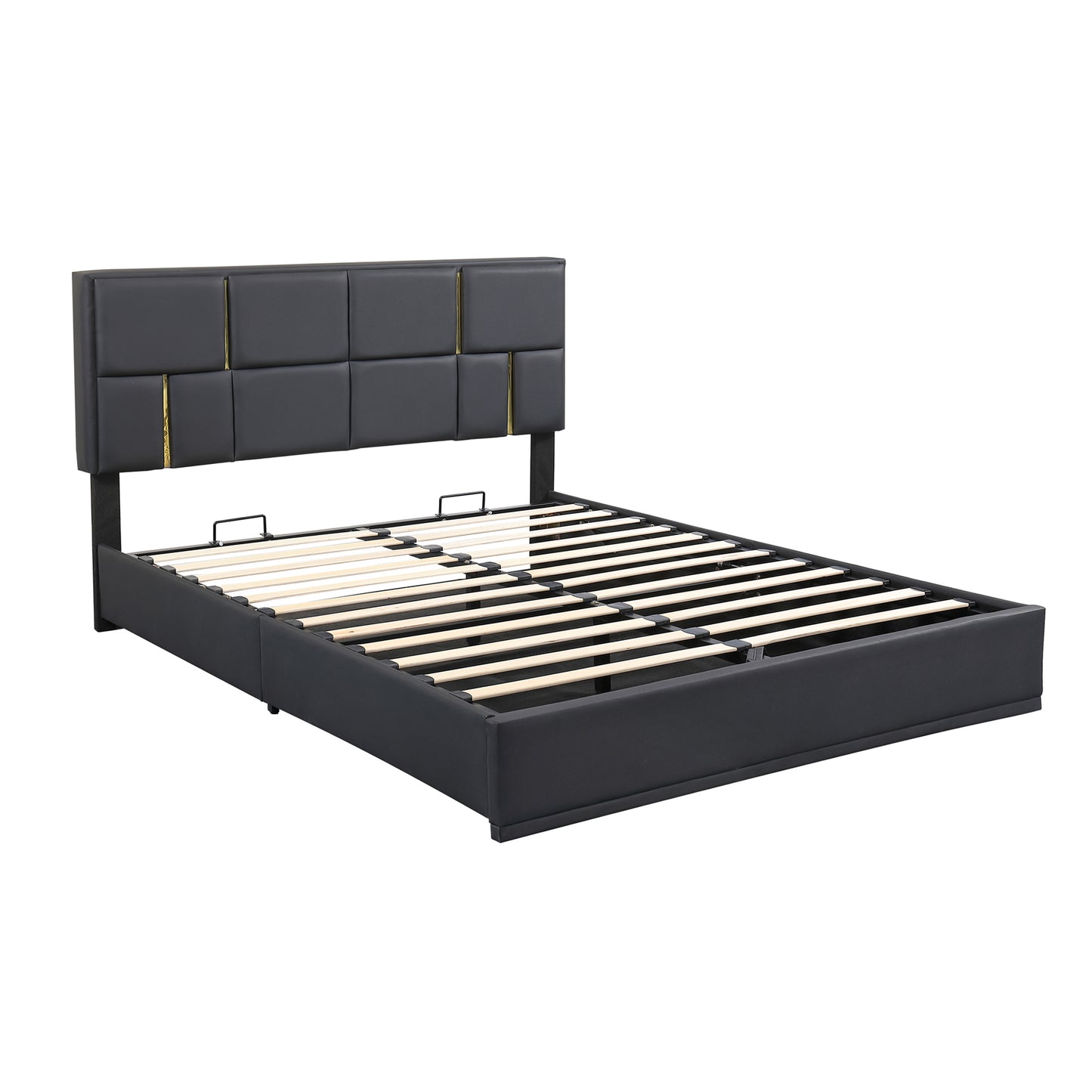 Melysen Queen Size Upholstered Platform Bed with Hydraulic Storage System