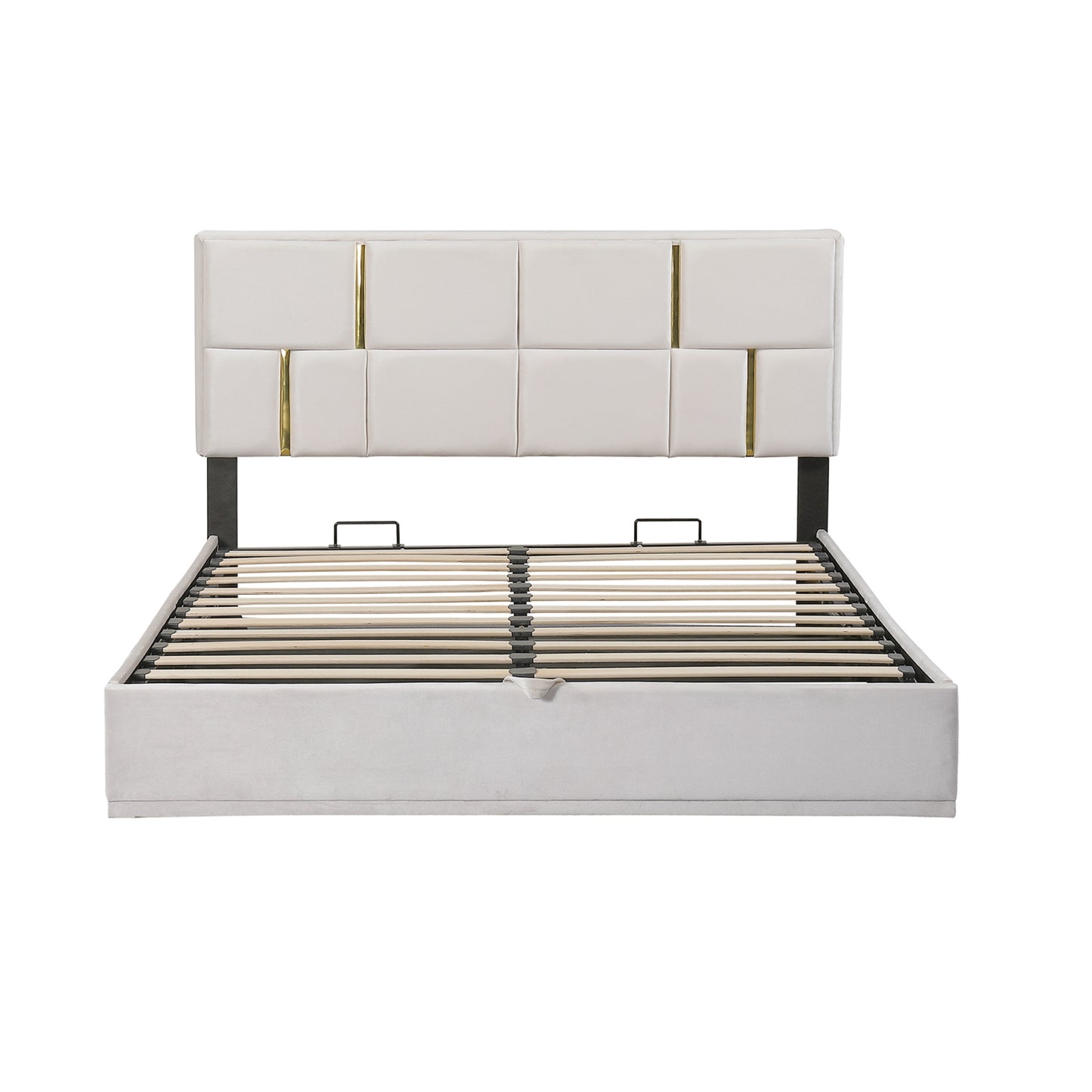 Melysen Queen Size Upholstered Platform Bed with Hydraulic Storage System